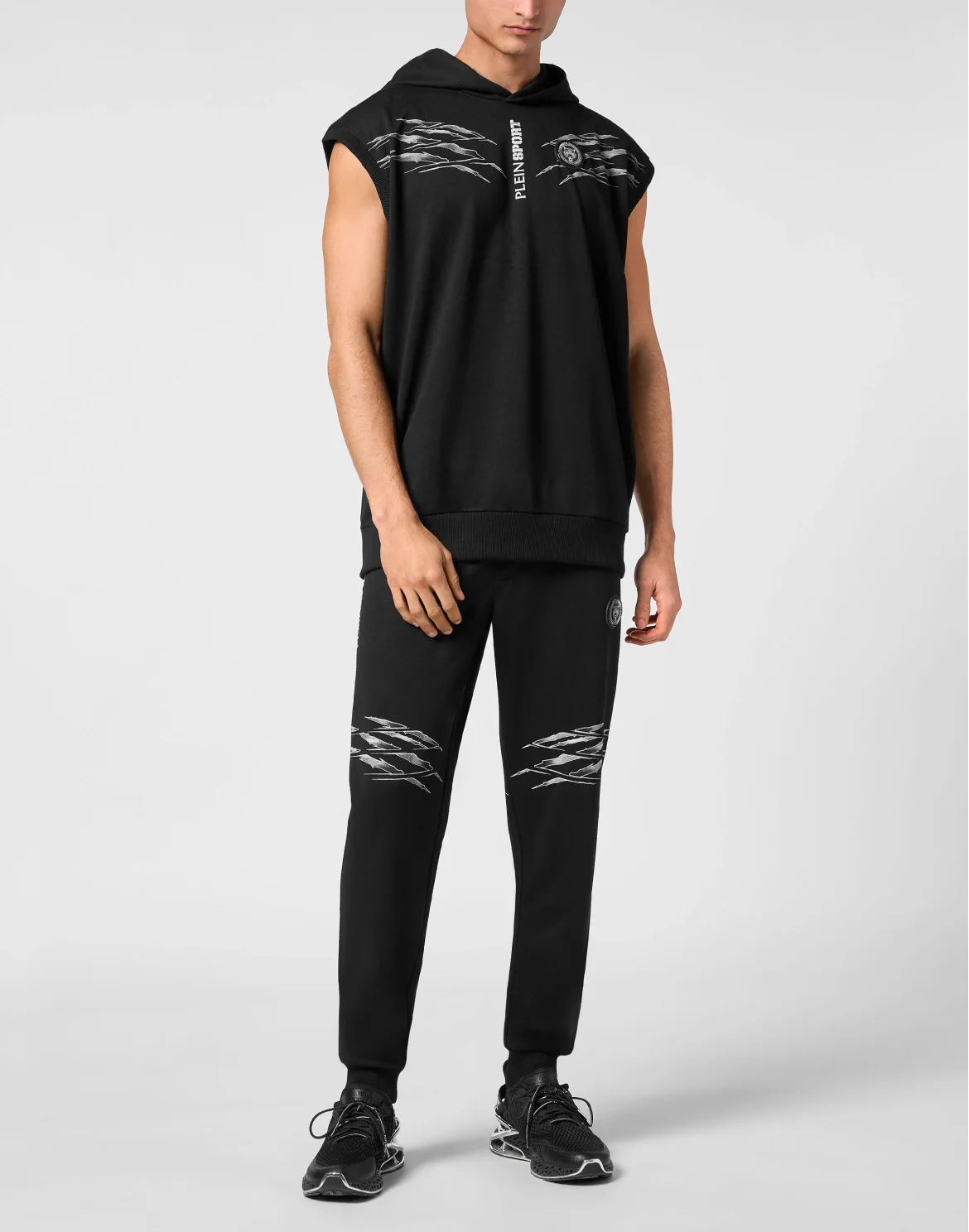 Sleeveless Hoodie Sweatshirt Scratch, цвет: Черный