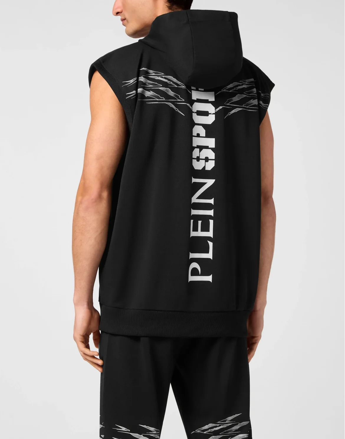 Sleeveless Hoodie Sweatshirt Scratch, цвет: Черный
