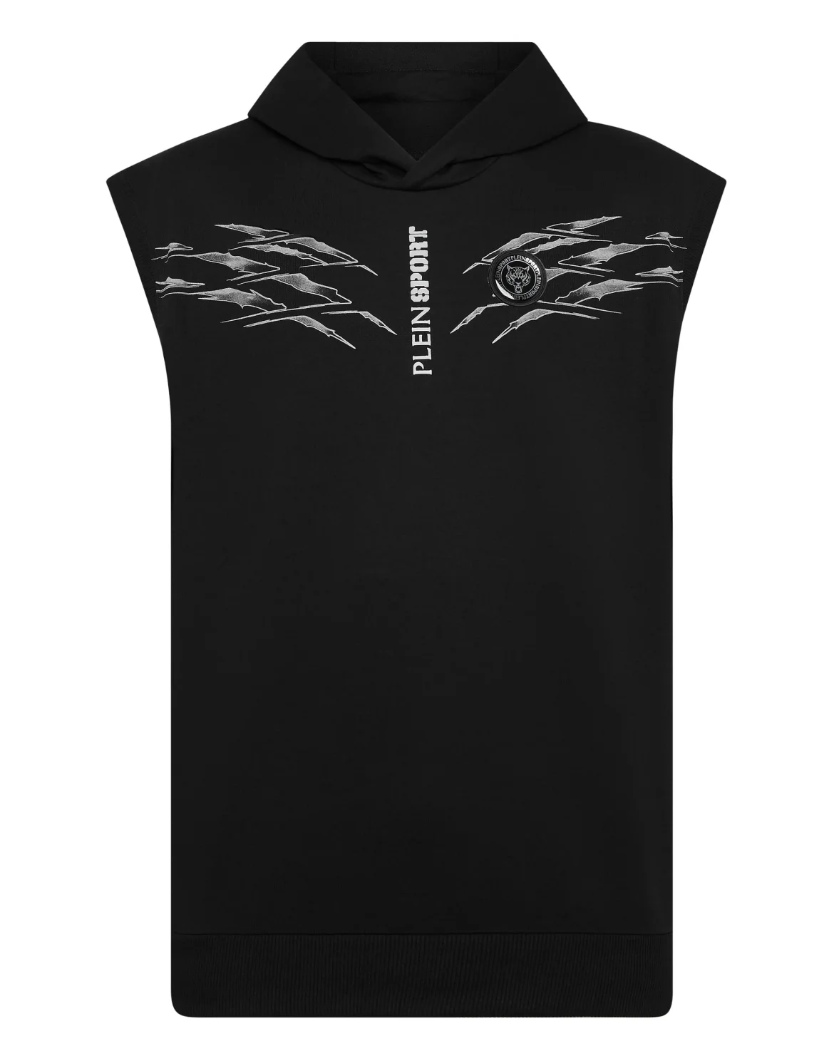 Sleeveless Hoodie Sweatshirt Scratch, цвет: Черный