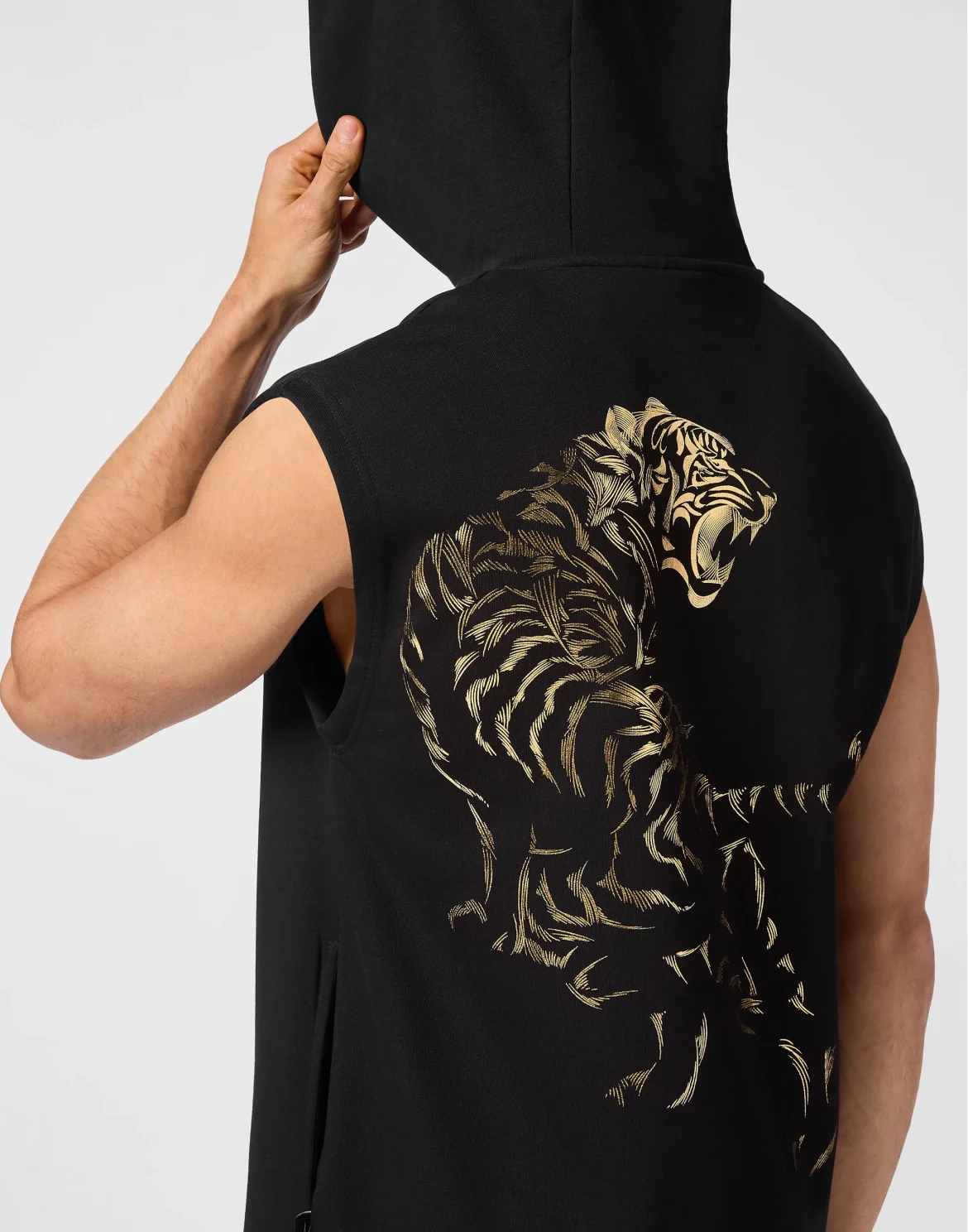 Sleeveless Sweatshirt Tiger, цвет: Черный