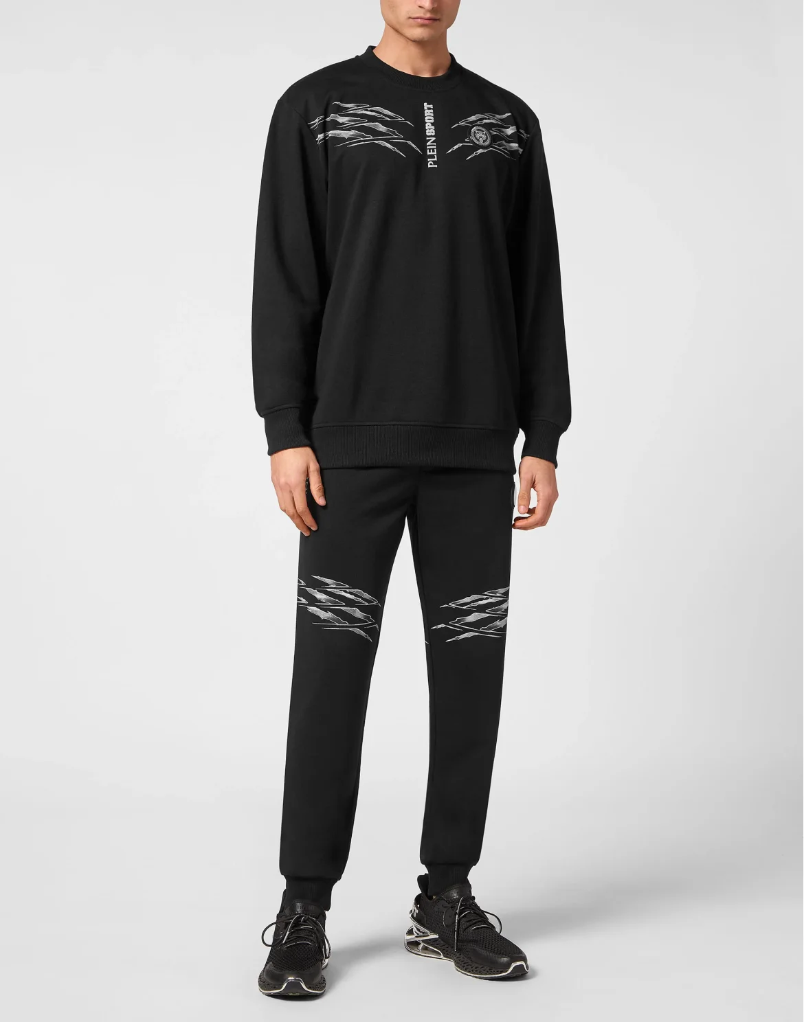 Sweatshirt Round Neck Scratch, цвет: Черный