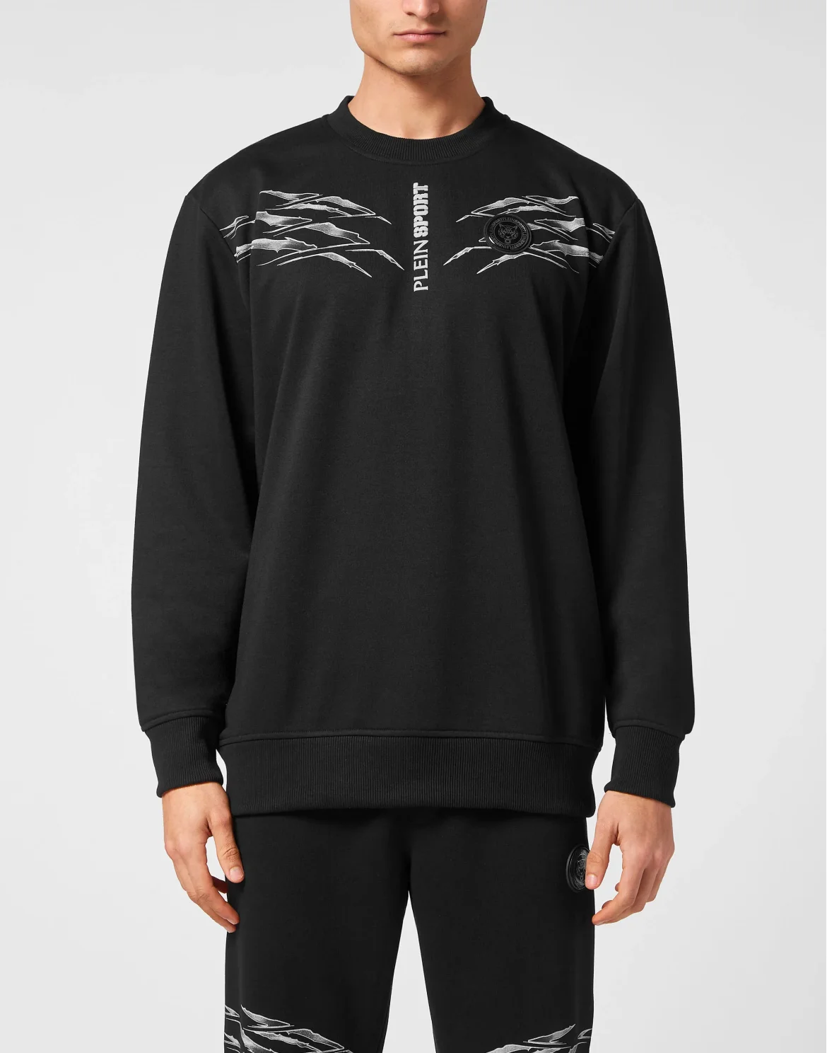 Sweatshirt Round Neck Scratch, цвет: Черный