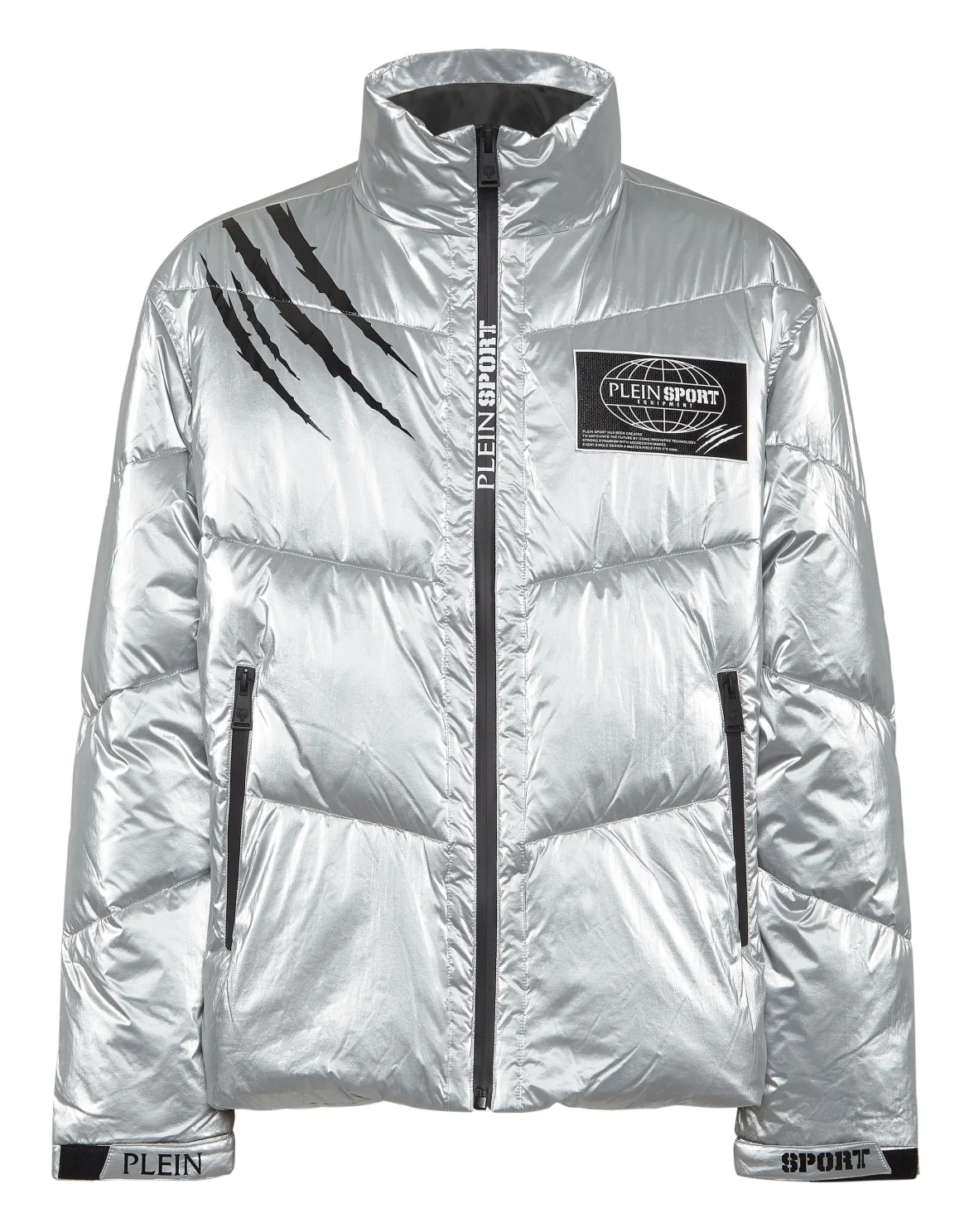 Nylon Crease Puffer Jacket, цвет: Серебристый