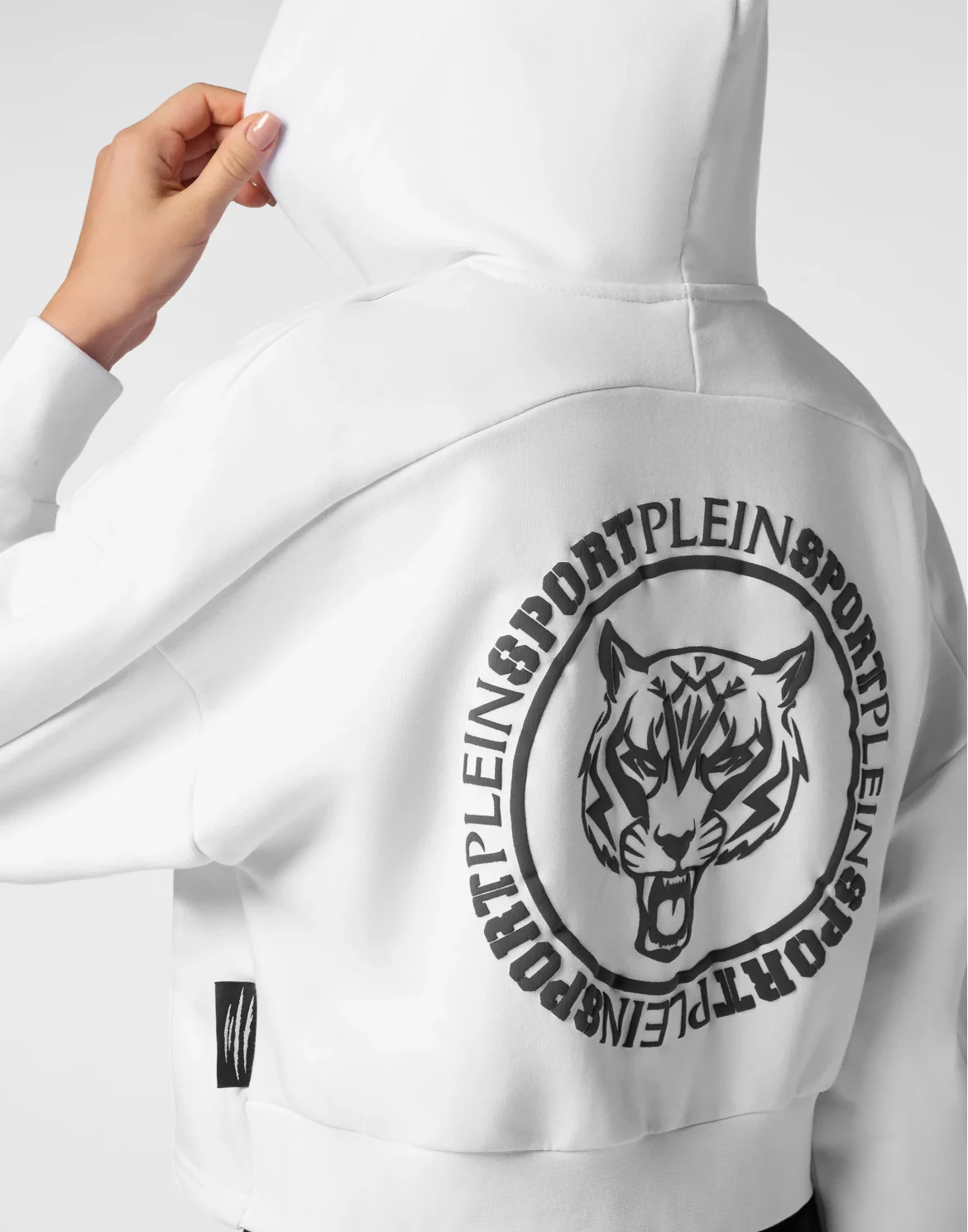 Cropped Hoodie Sweatshirt Tiger, цвет: Белый