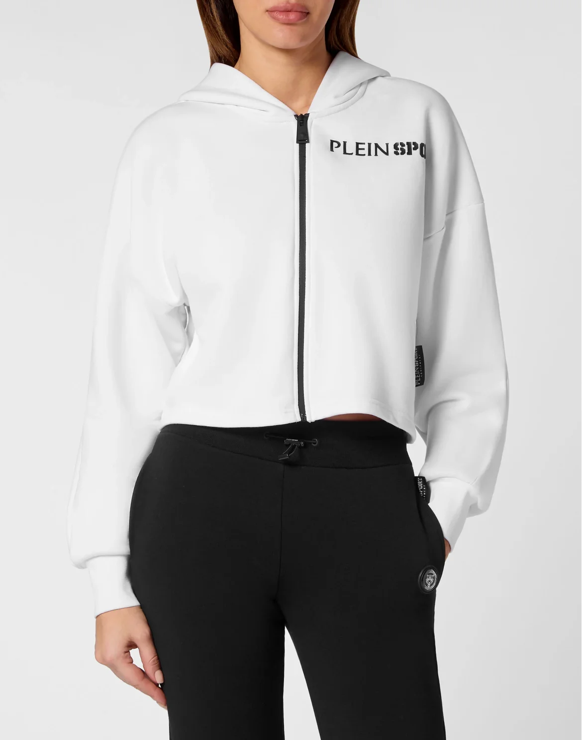 Cropped Hoodie Sweatshirt Tiger, цвет: Белый