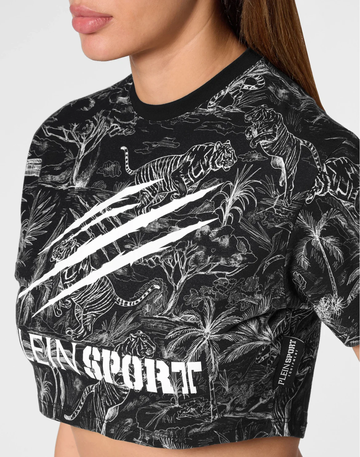 Cropped T-shirt, цвет: Черный
