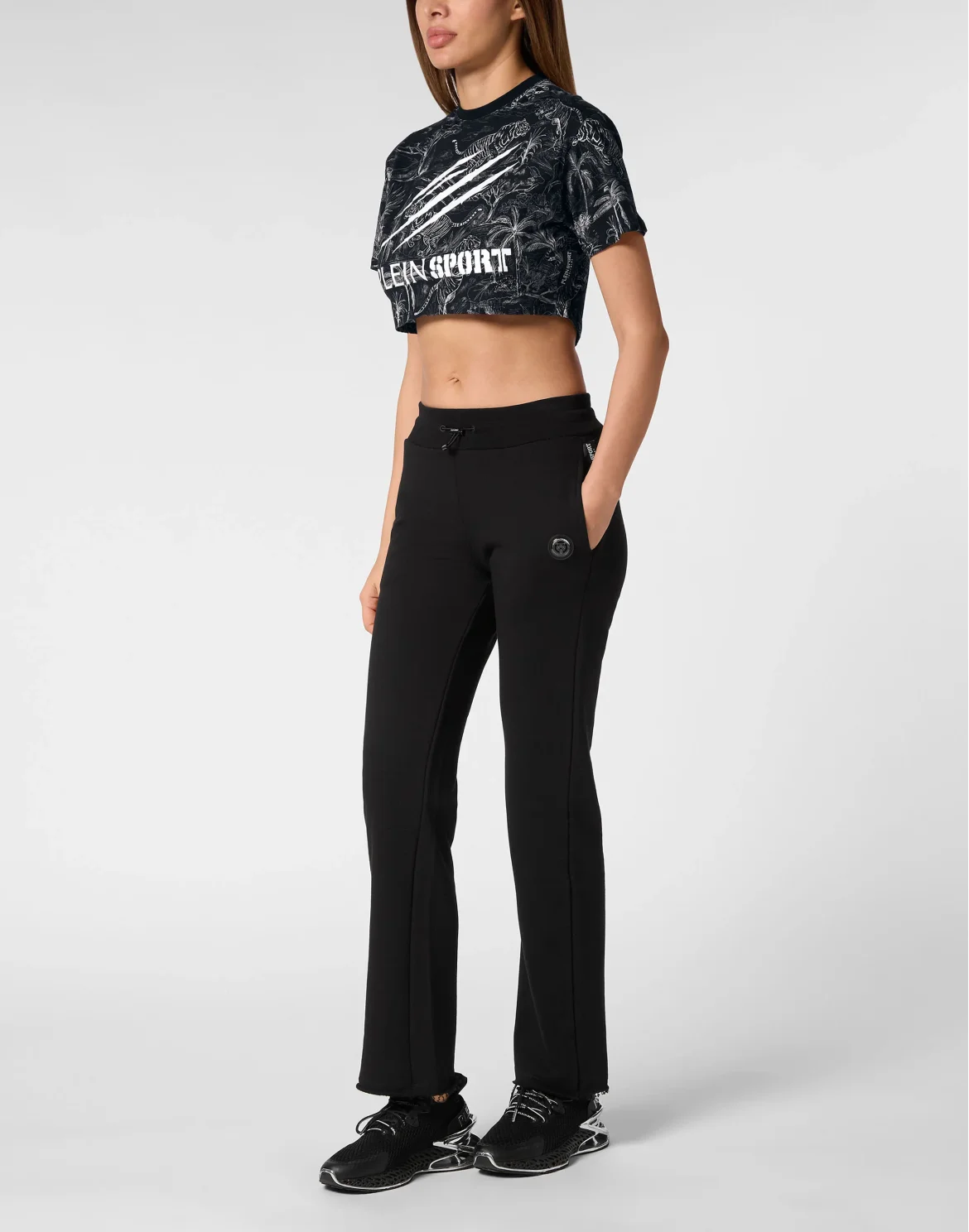 Cropped T-shirt, цвет: Черный