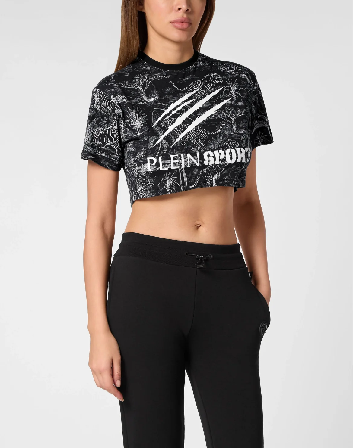 Cropped T-shirt, цвет: Черный