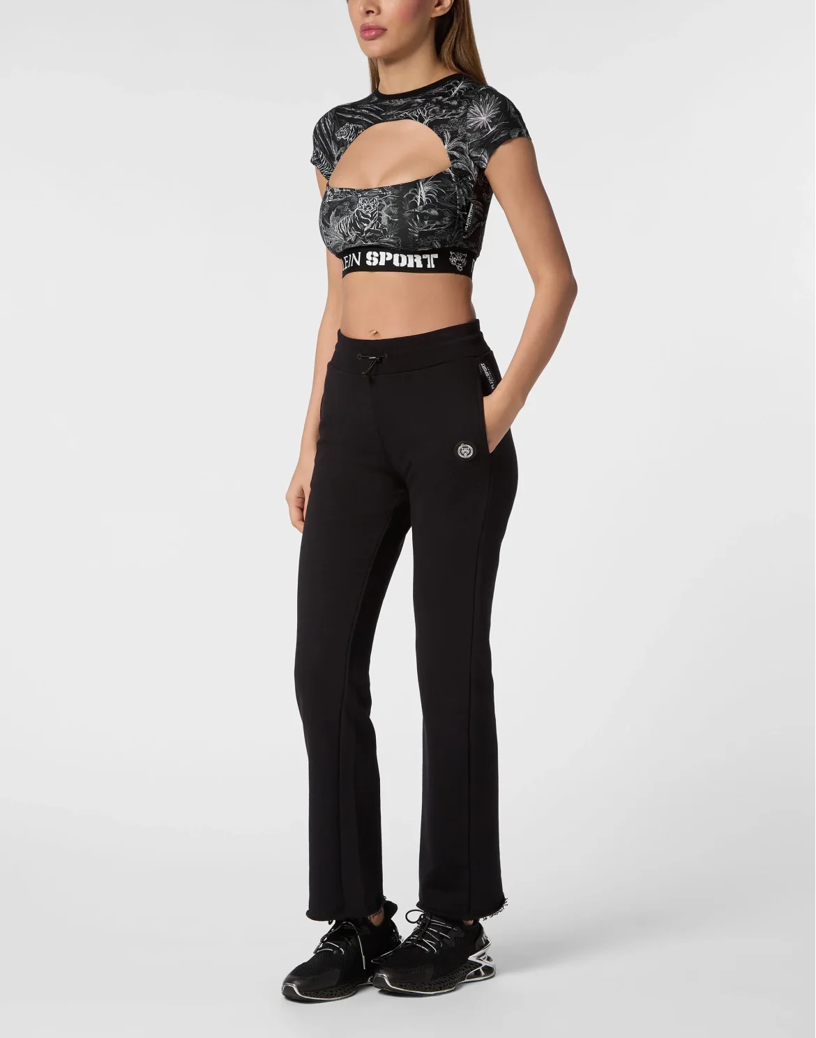 Cropped T-shirt, цвет: Черный