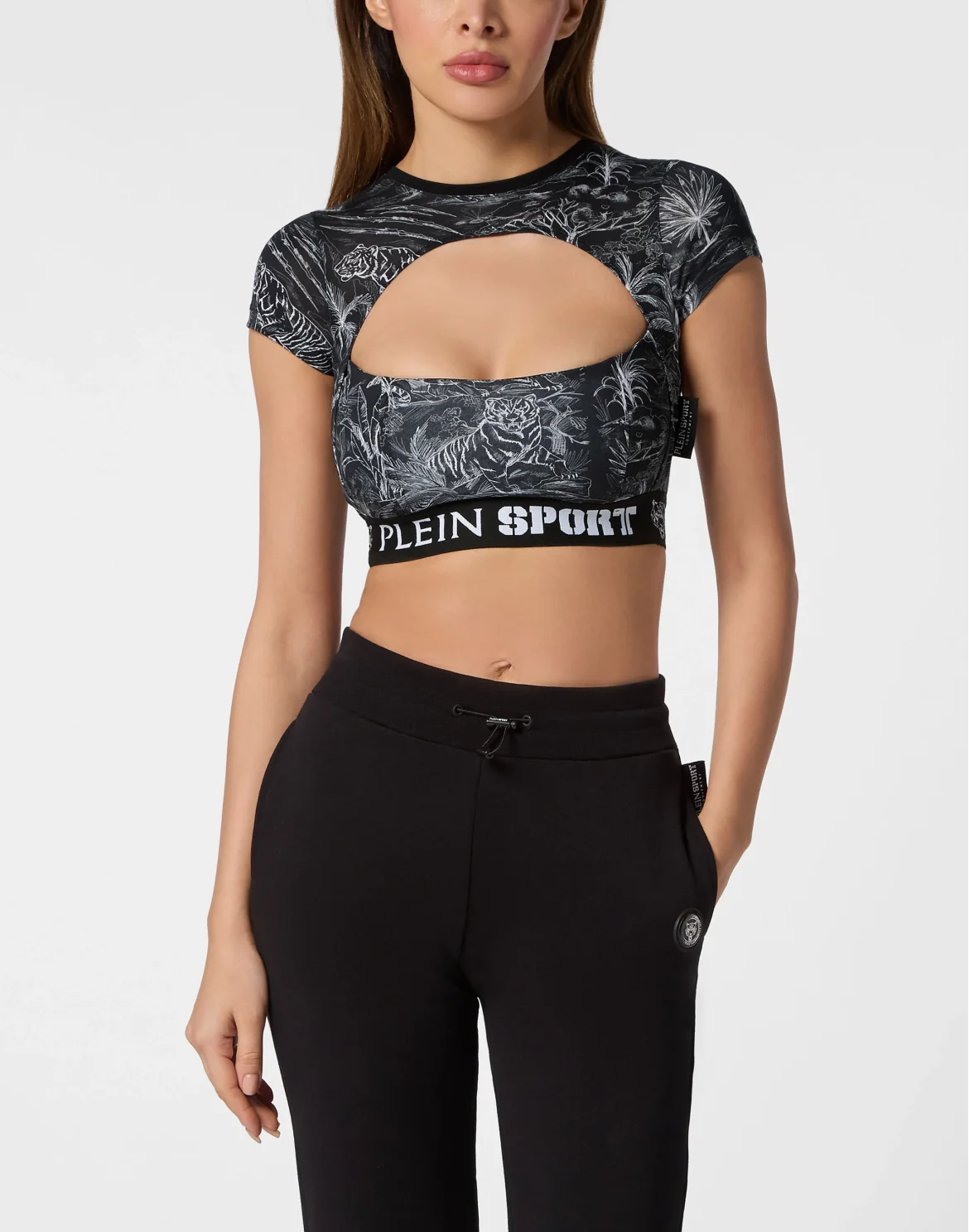 Cropped T-shirt, цвет: Черный