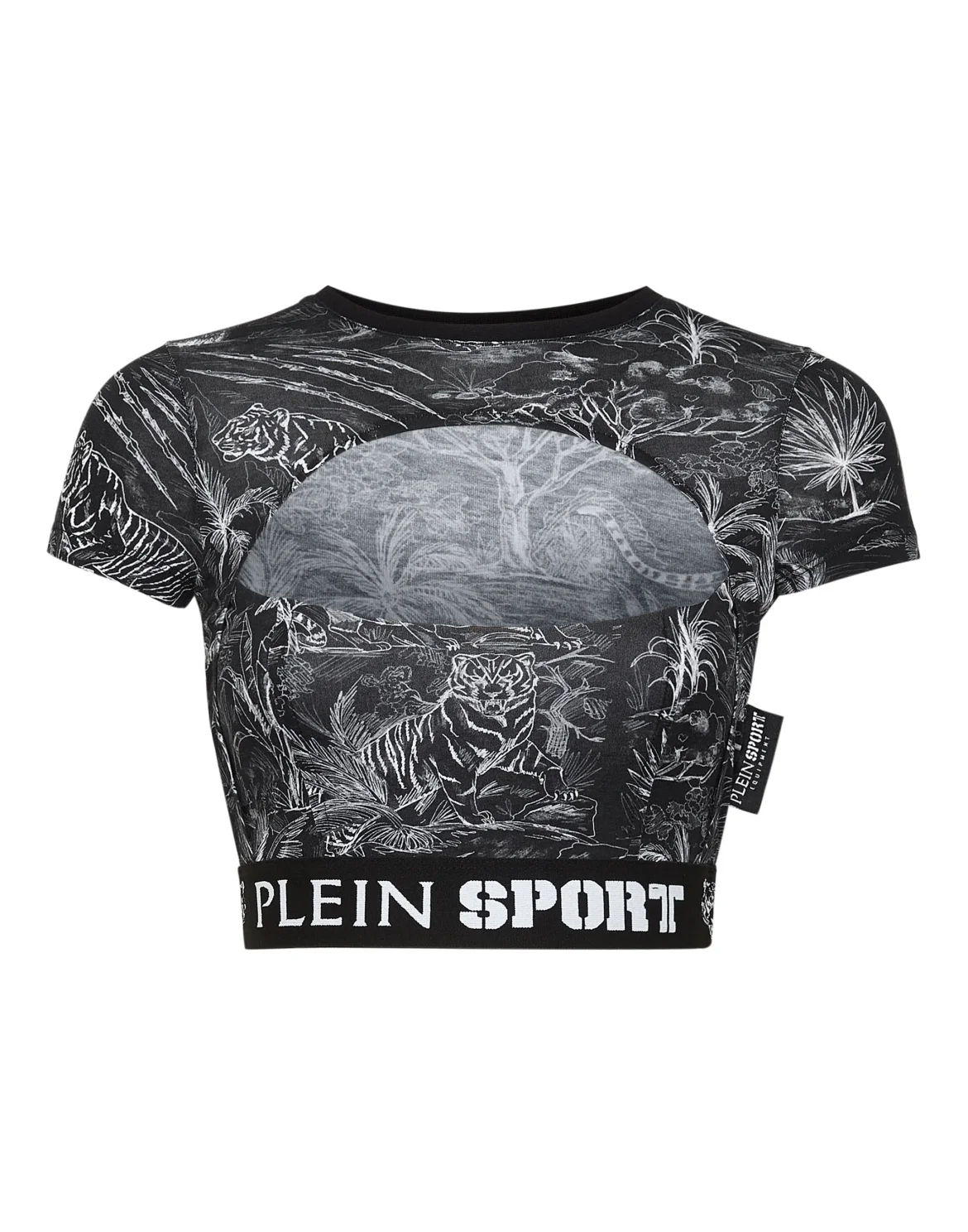 Cropped T-shirt, цвет: Черный