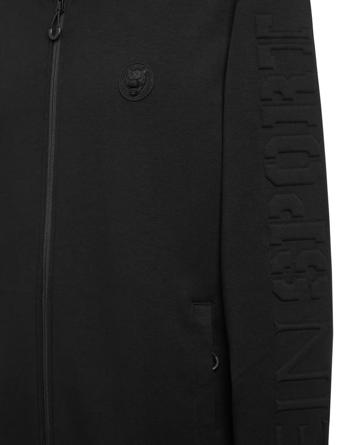 Embossed Hoodie Sweatjacket, цвет: Черный