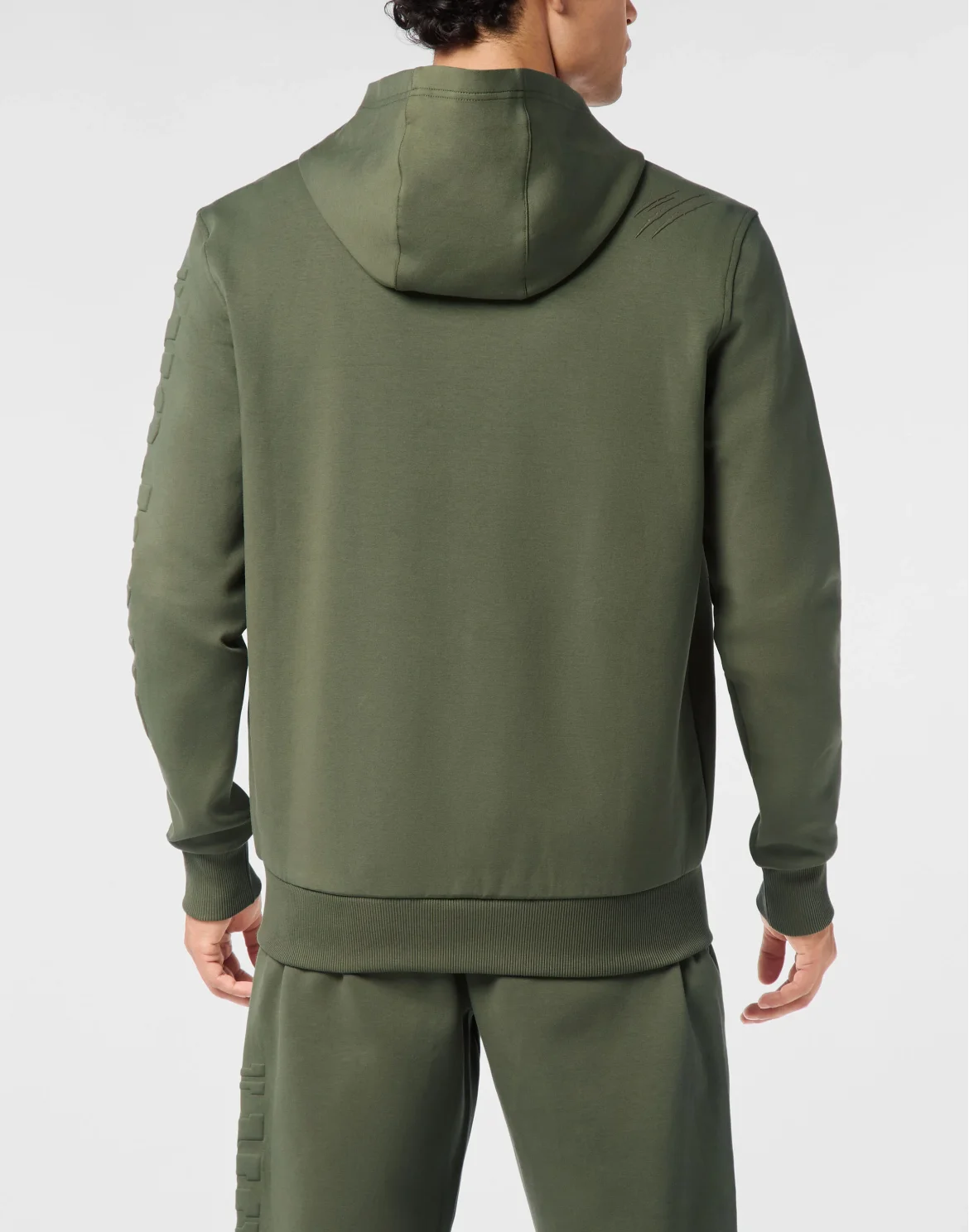 Embossed Hoodie Sweatjacket, цвет: Серый