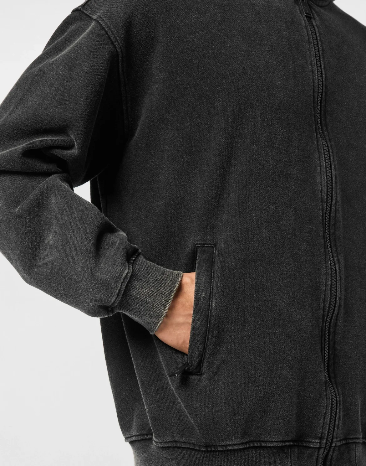 Hoodie Sweatjacket Cold Dye, цвет: Черный