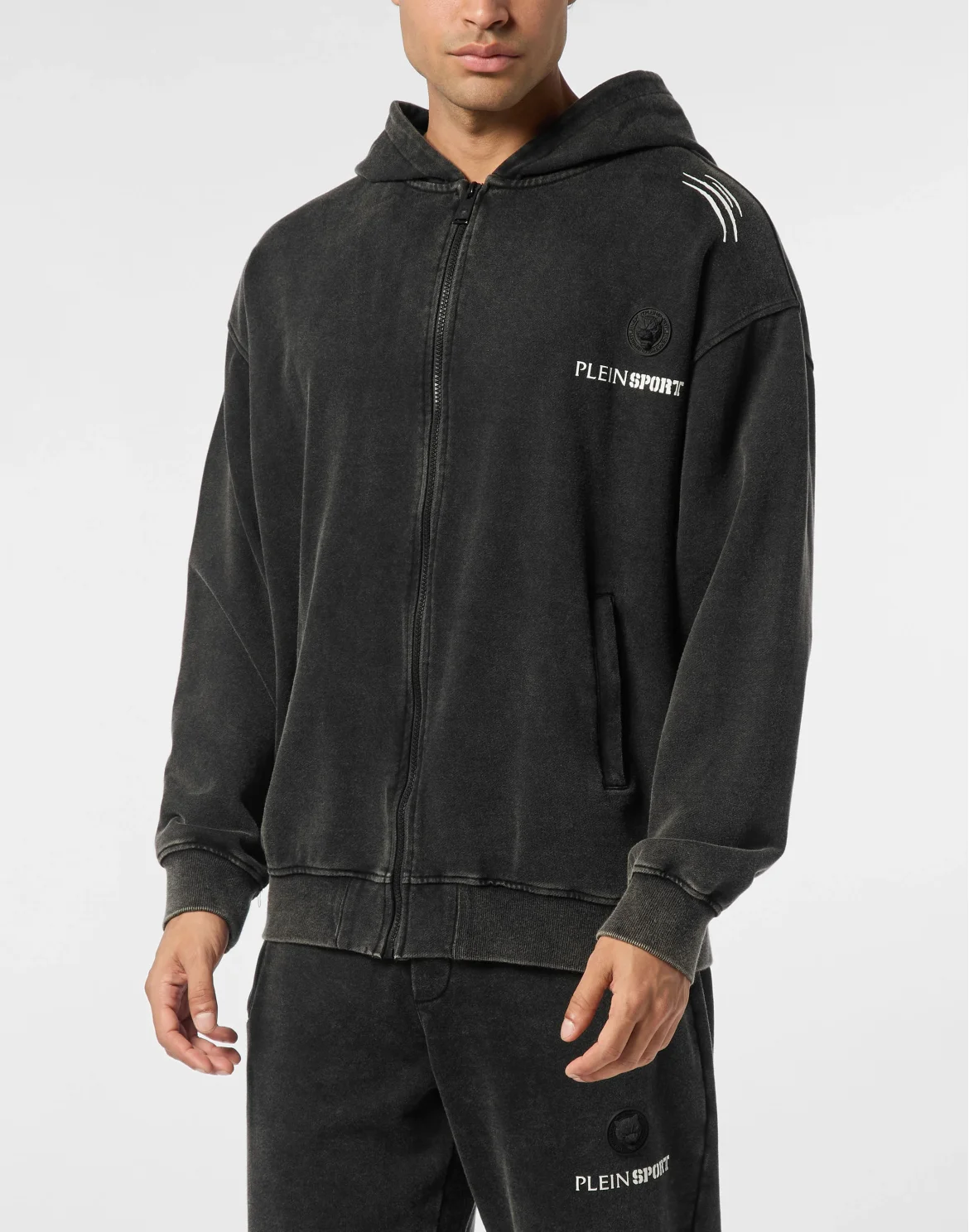 Hoodie Sweatjacket Cold Dye, цвет: Черный
