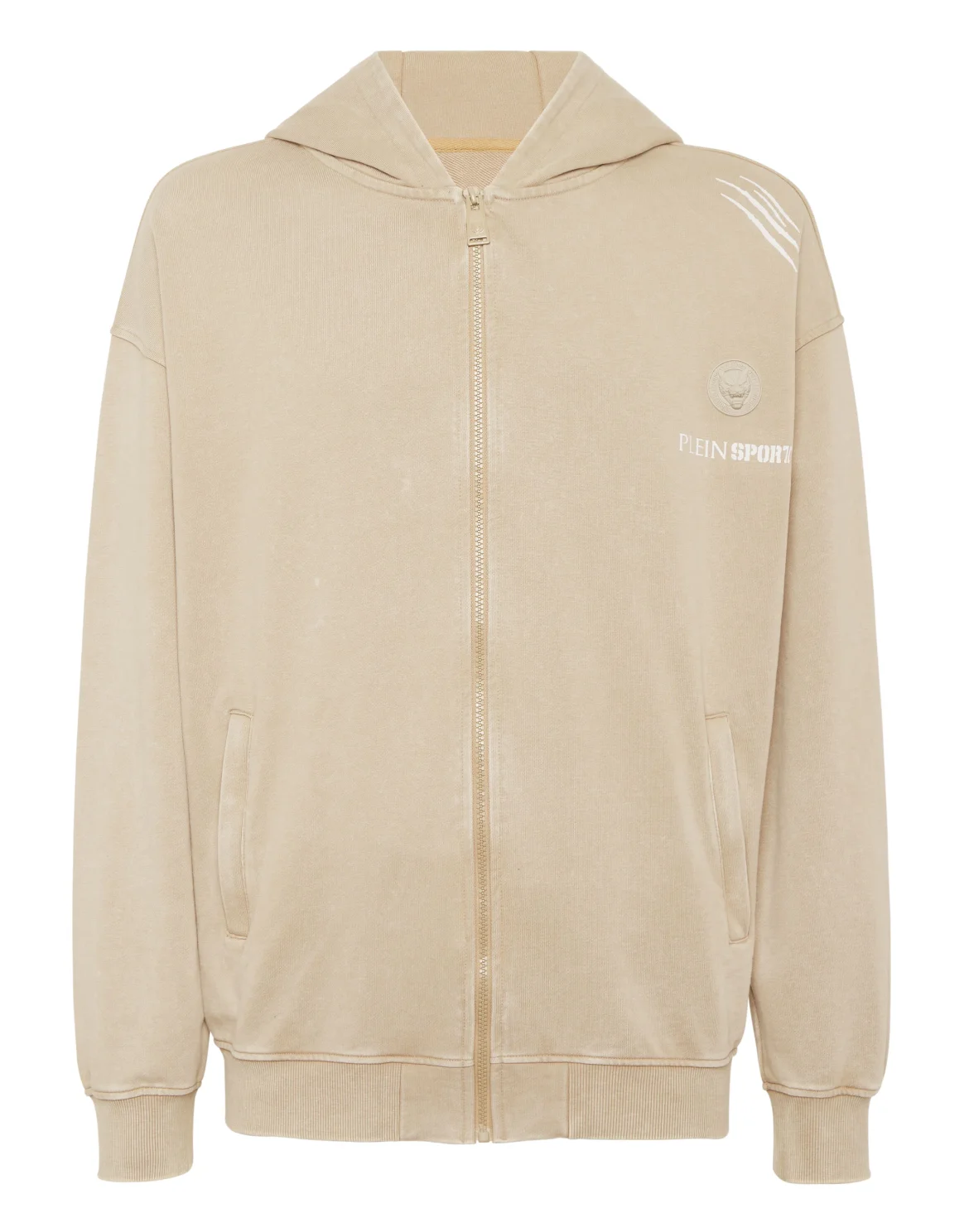 Hoodie Sweatjacket Cold Dye, цвет: Бежевый