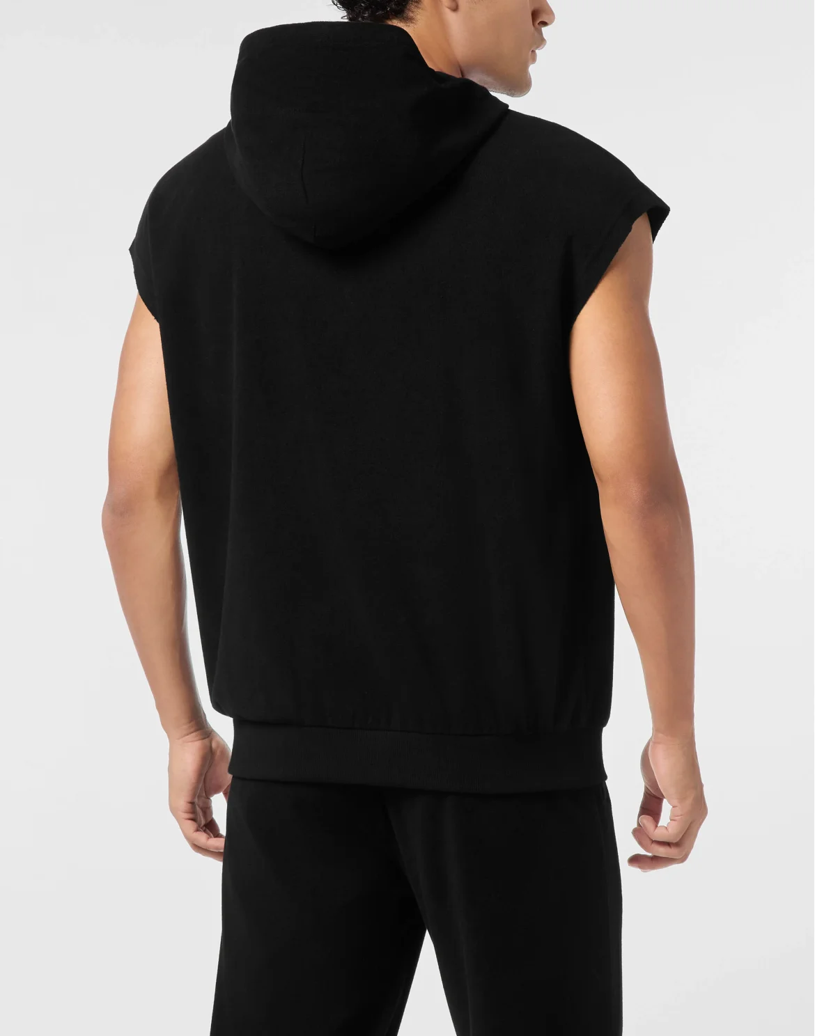 Sponge Sleeveless Hoodied Vest, цвет: Черный