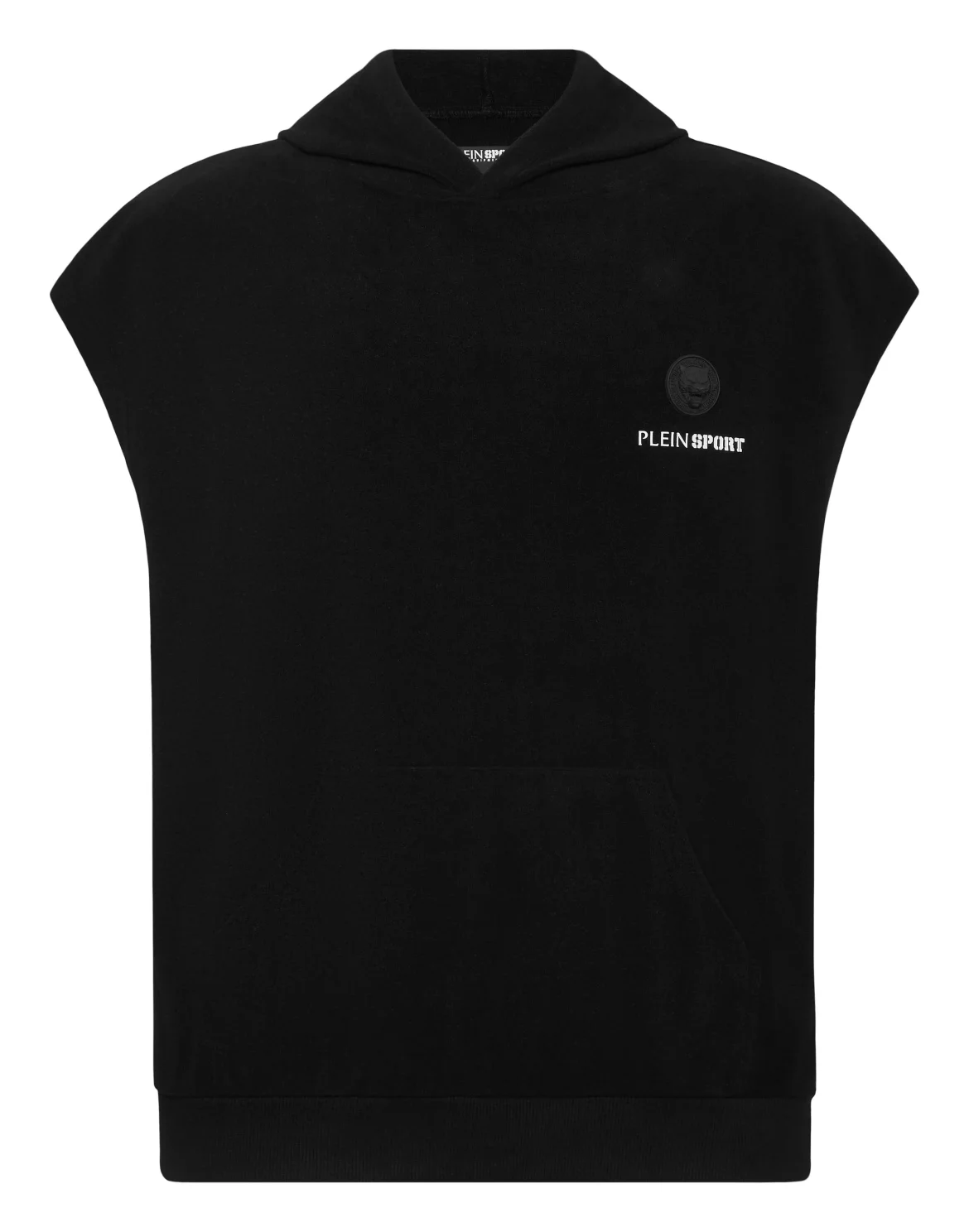 Sponge Sleeveless Hoodied Vest, цвет: Черный