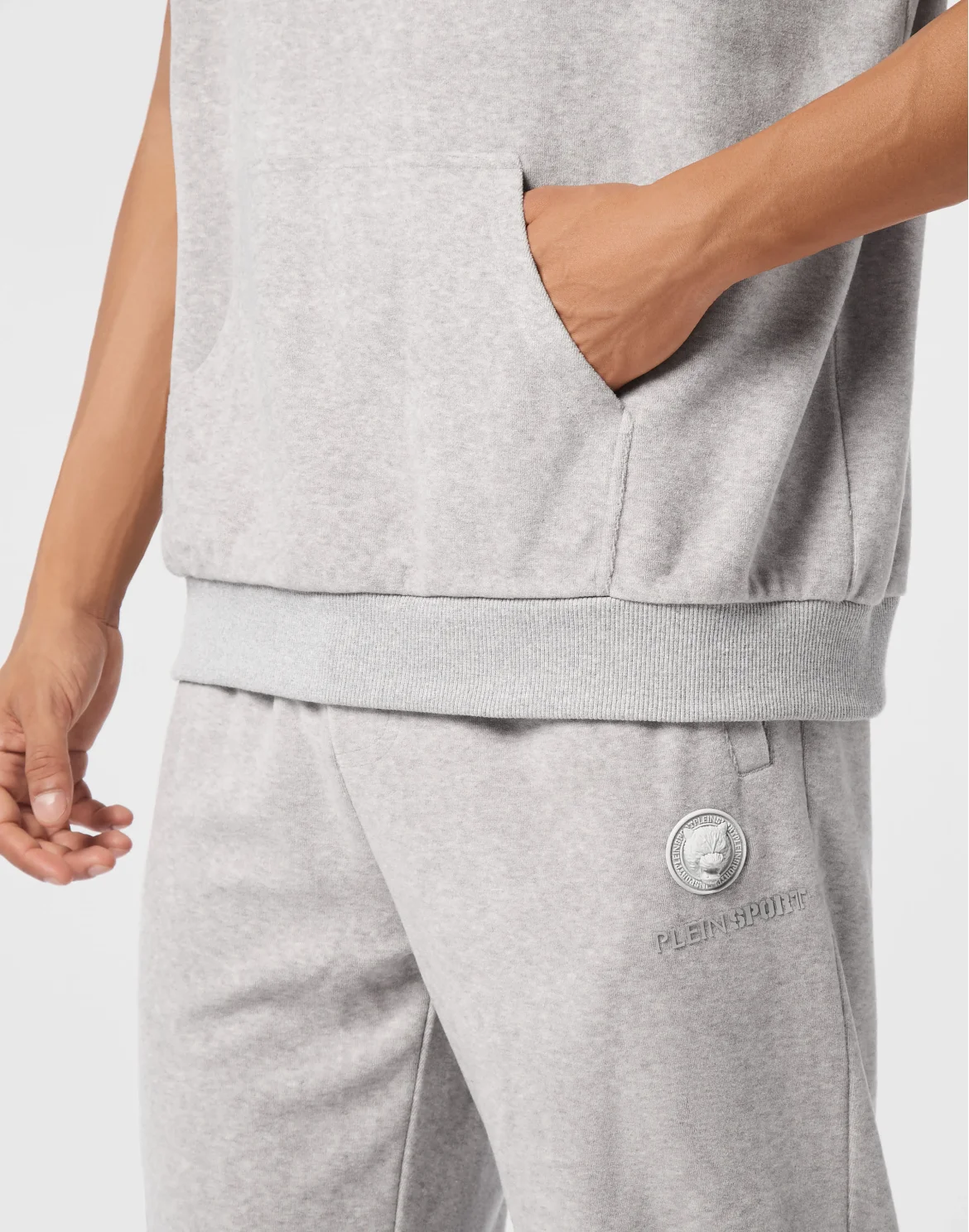 Sponge Sleeveless Hoodied Vest, цвет: Серый