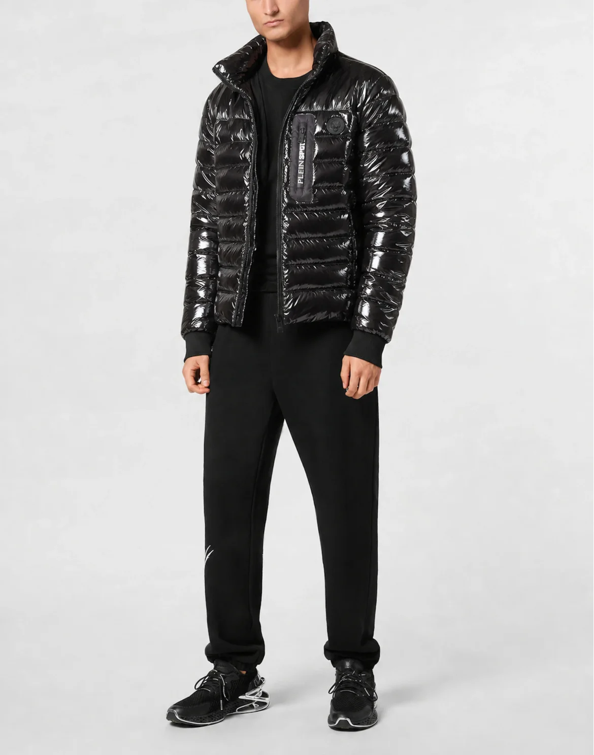 Padded Shiny Jacket Tiger, цвет: Черный