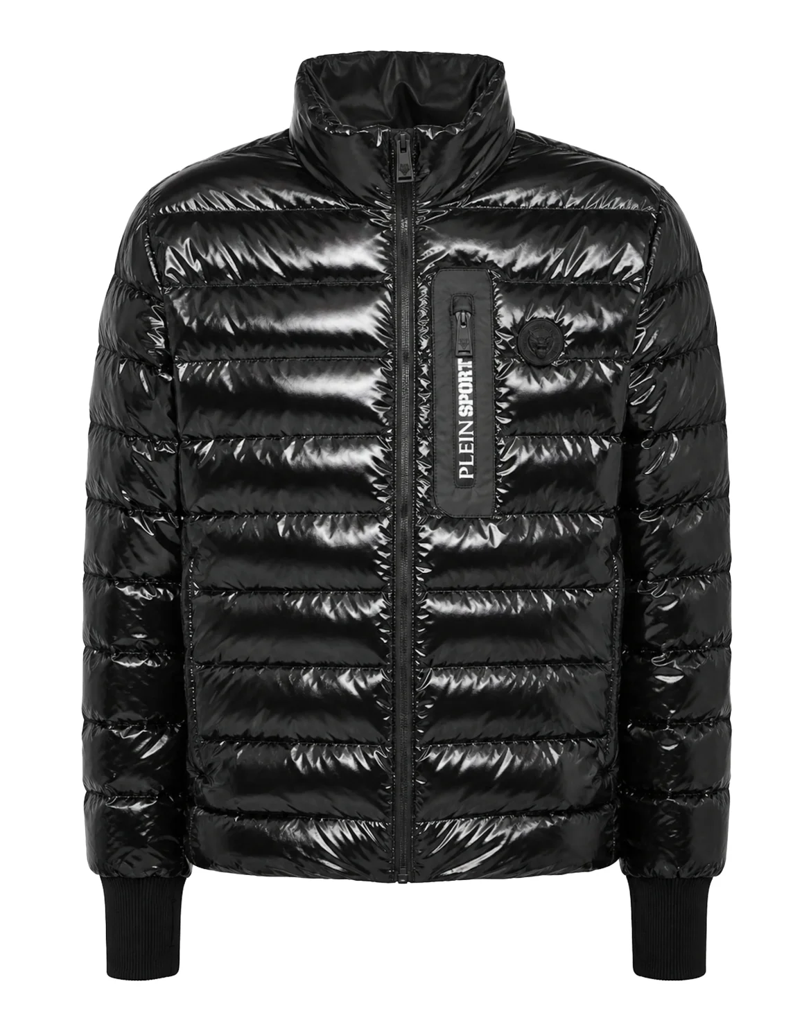 Padded Shiny Jacket Tiger, цвет: Черный