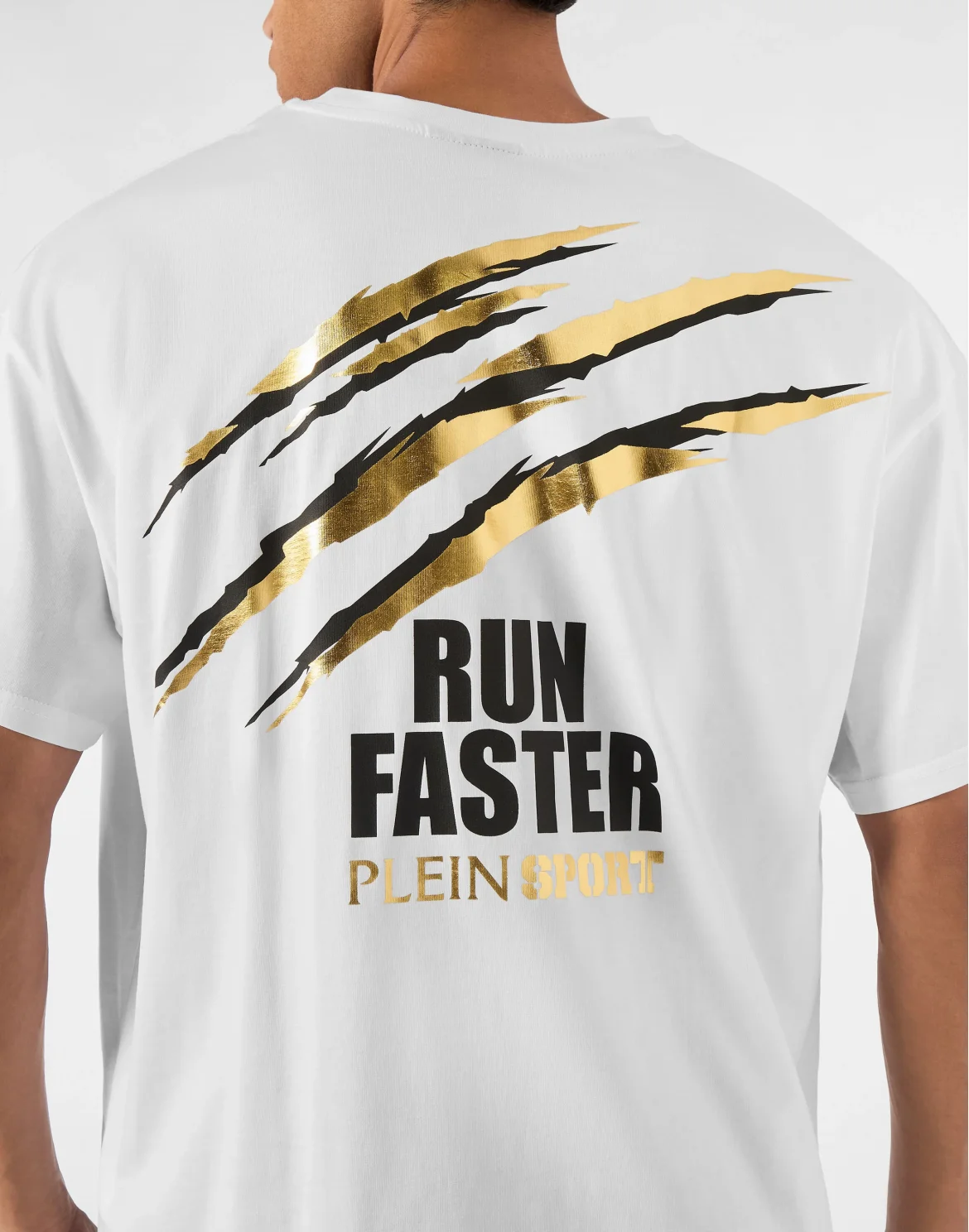 Cotton Round Neck T-Shirt Run Faster Scratch, цвет: Золотой