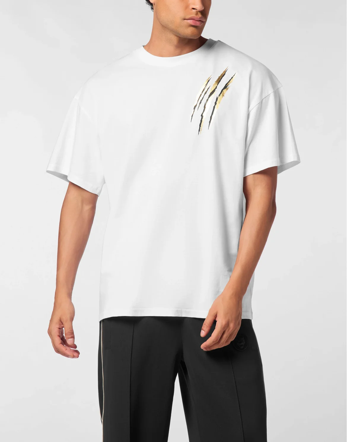 Cotton Round Neck T-Shirt Run Faster Scratch, цвет: Золотой