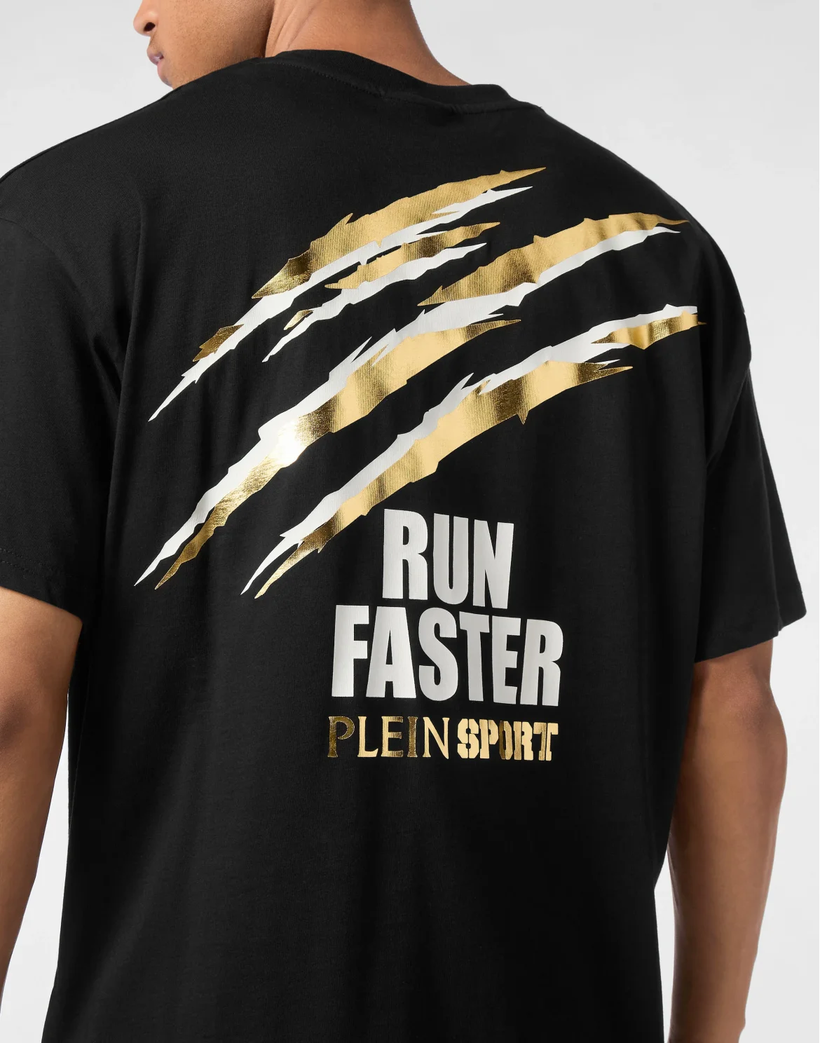 Cotton Round Neck T-Shirt Run Faster Scratch, цвет: Золотой