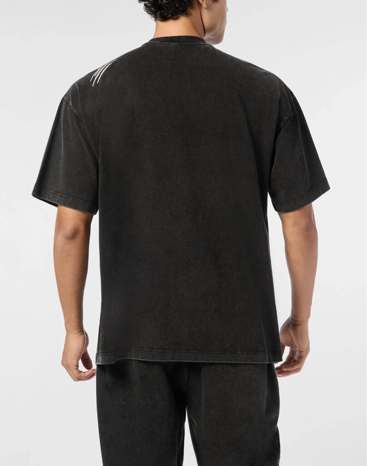 Cotton Round Neck T-Shirt Cold Dye, цвет: Черный