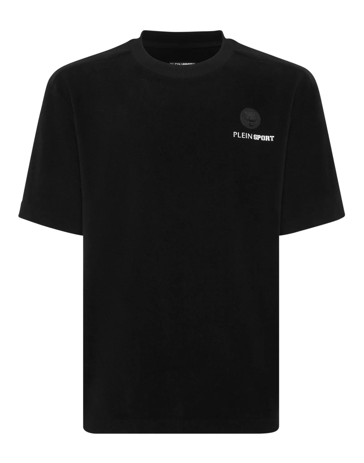 Sponge Cotton Round Neck T-Shirt, цвет: Черный