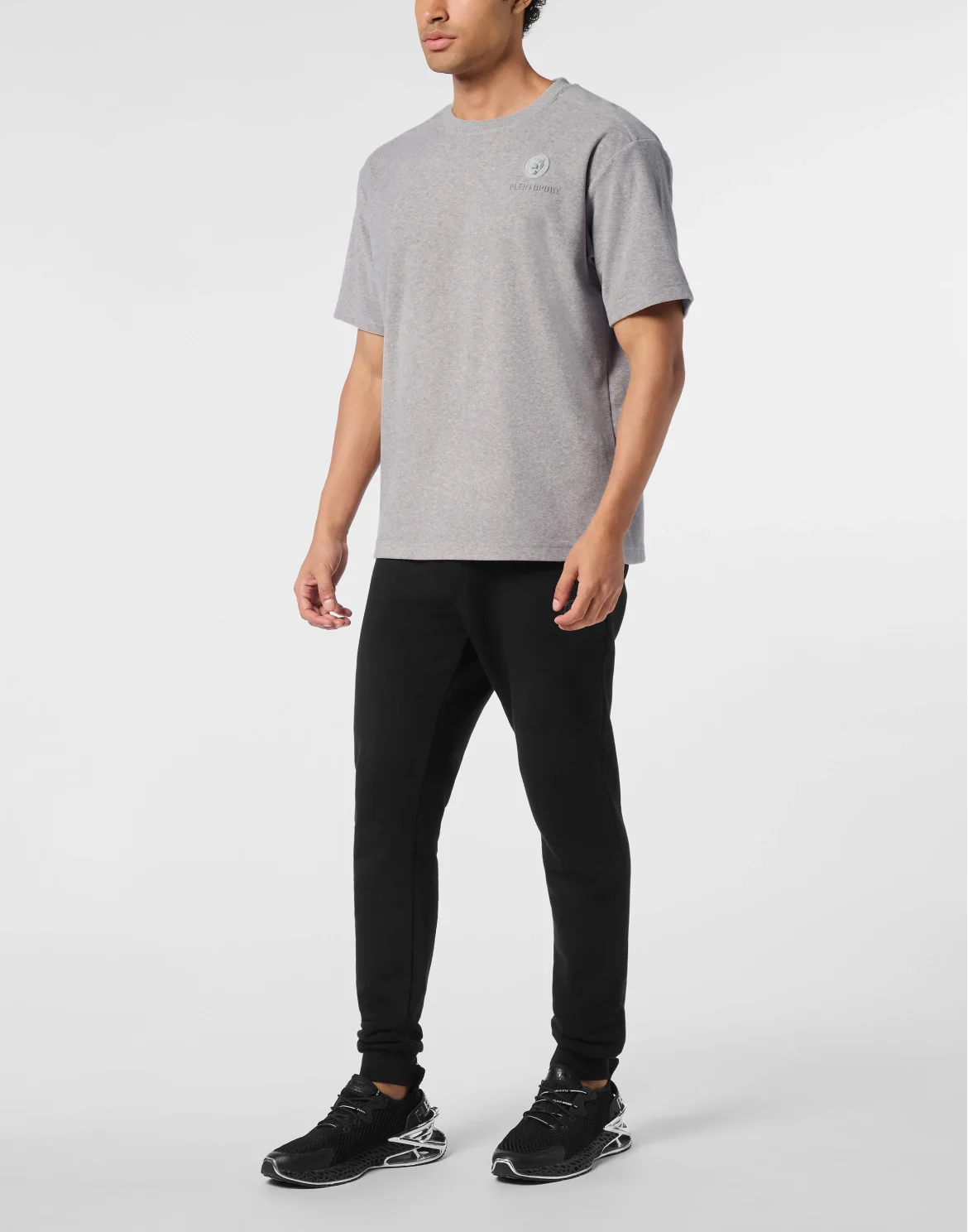 Sponge Cotton Round Neck T-Shirt, цвет: Серый