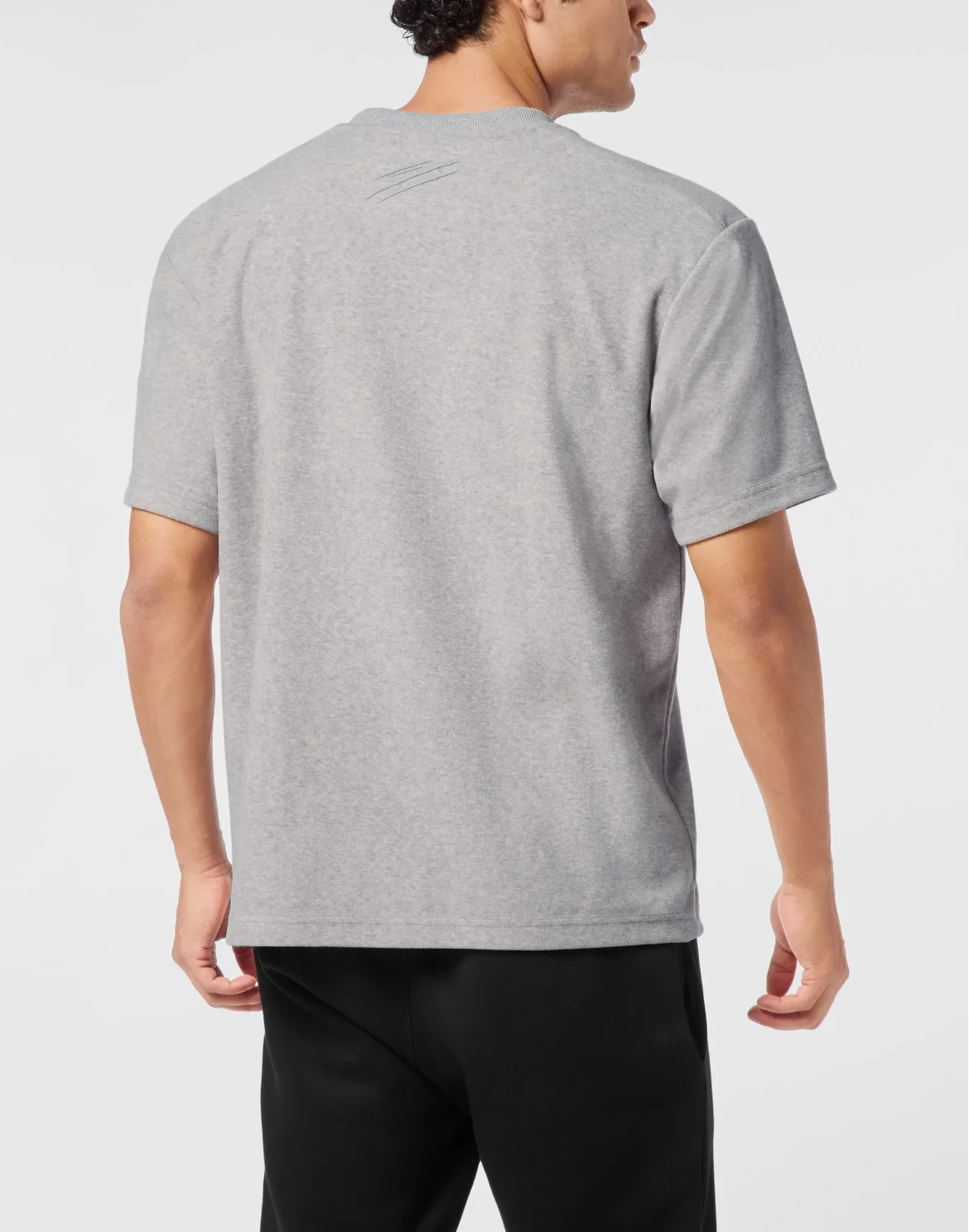 Sponge Cotton Round Neck T-Shirt, цвет: Серый