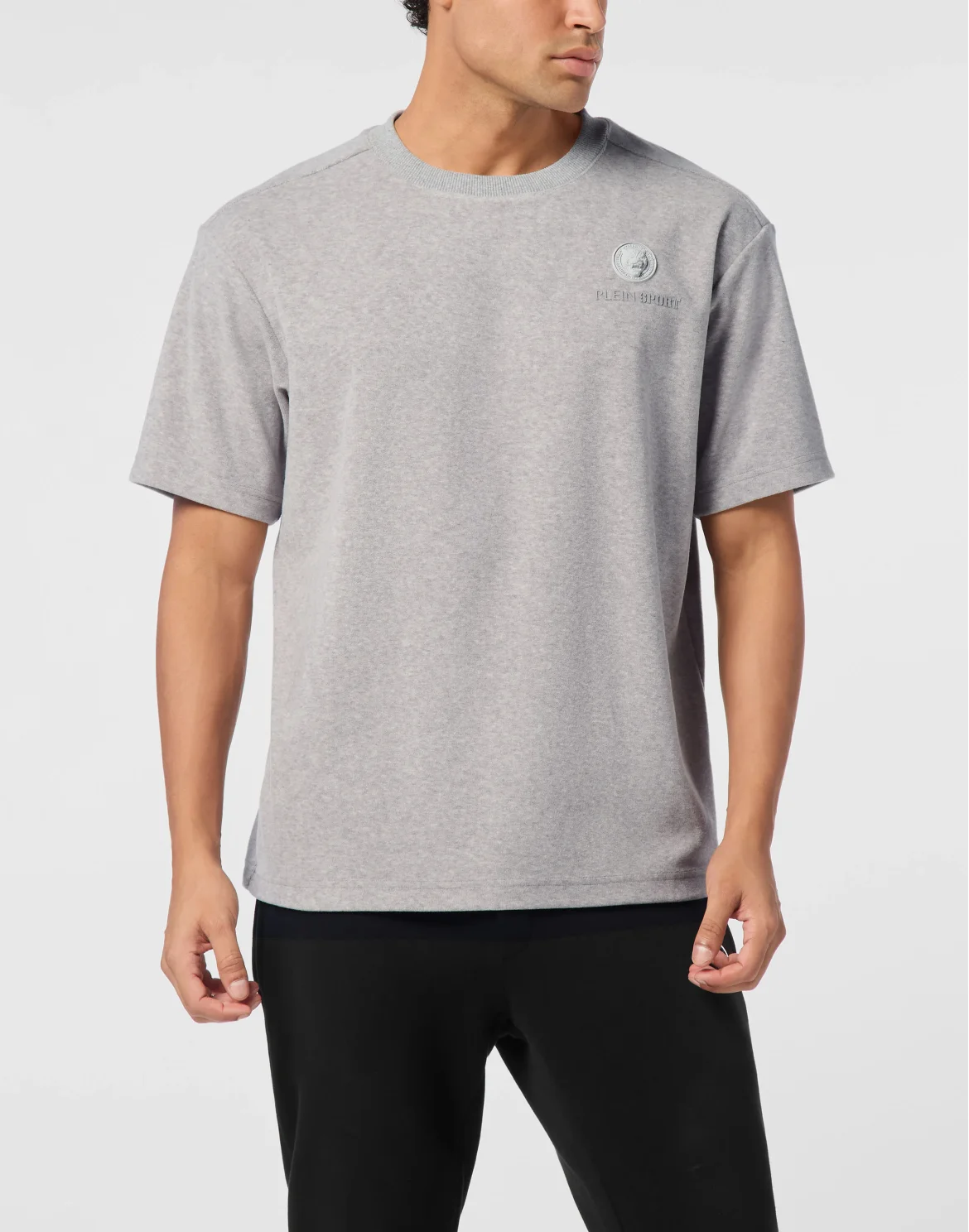 Sponge Cotton Round Neck T-Shirt, цвет: Серый