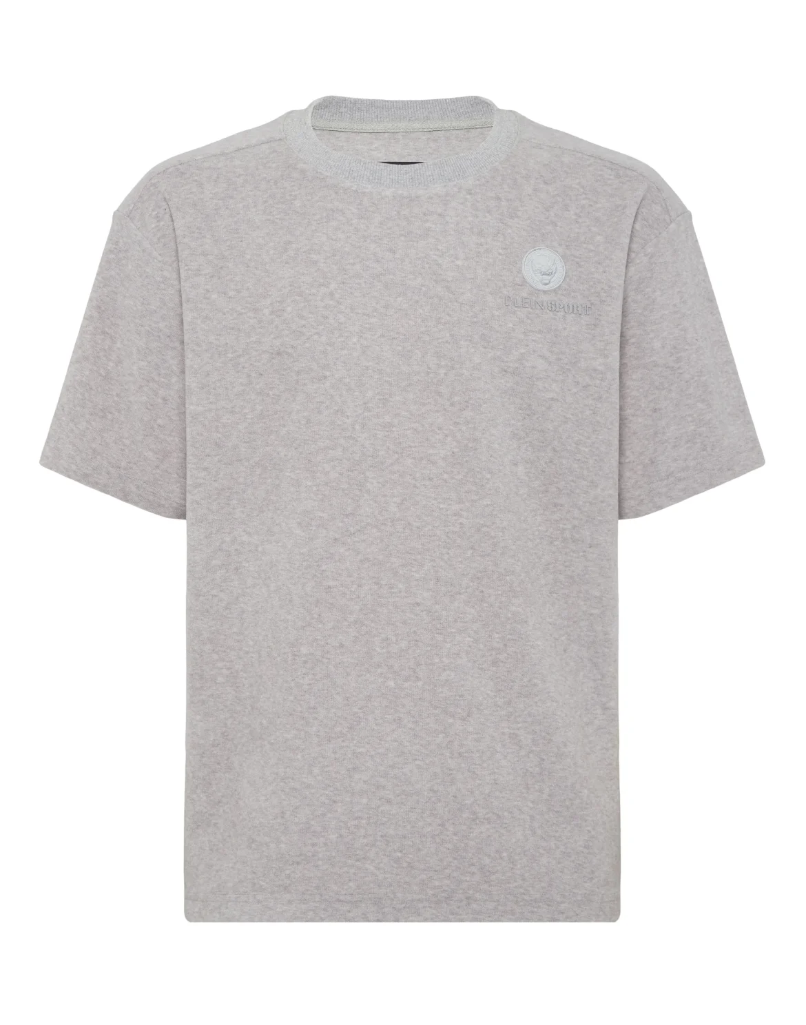 Sponge Cotton Round Neck T-Shirt, цвет: Серый