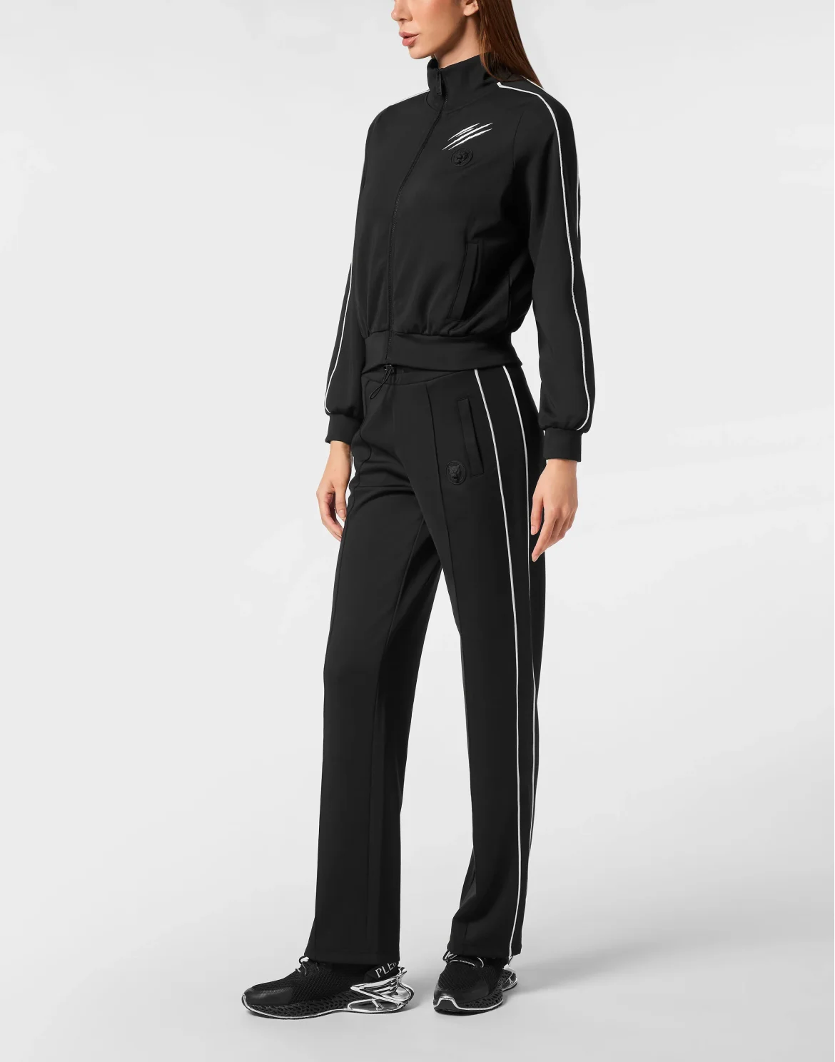Cropped Tracksuit Jacket, цвет: Черный