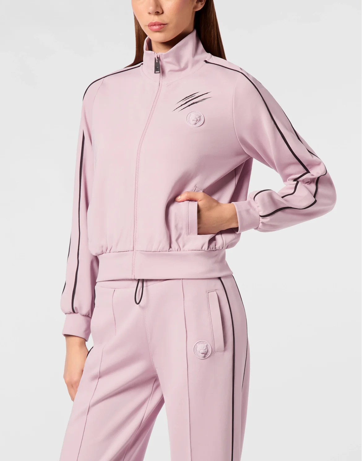 Cropped Tracksuit Jacket, цвет: Розовый