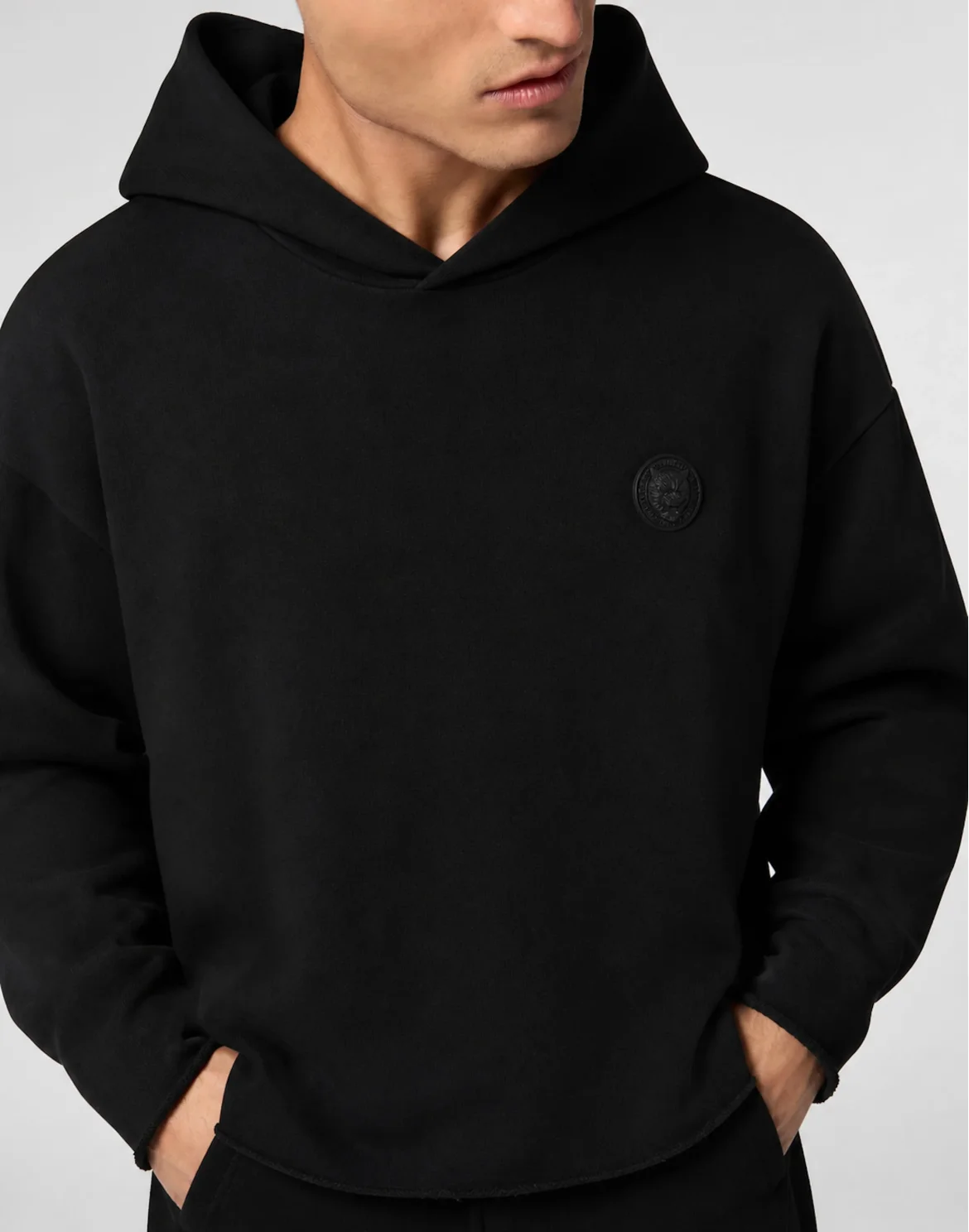 Jersey Hoodie Raw Edge, цвет: Черный
