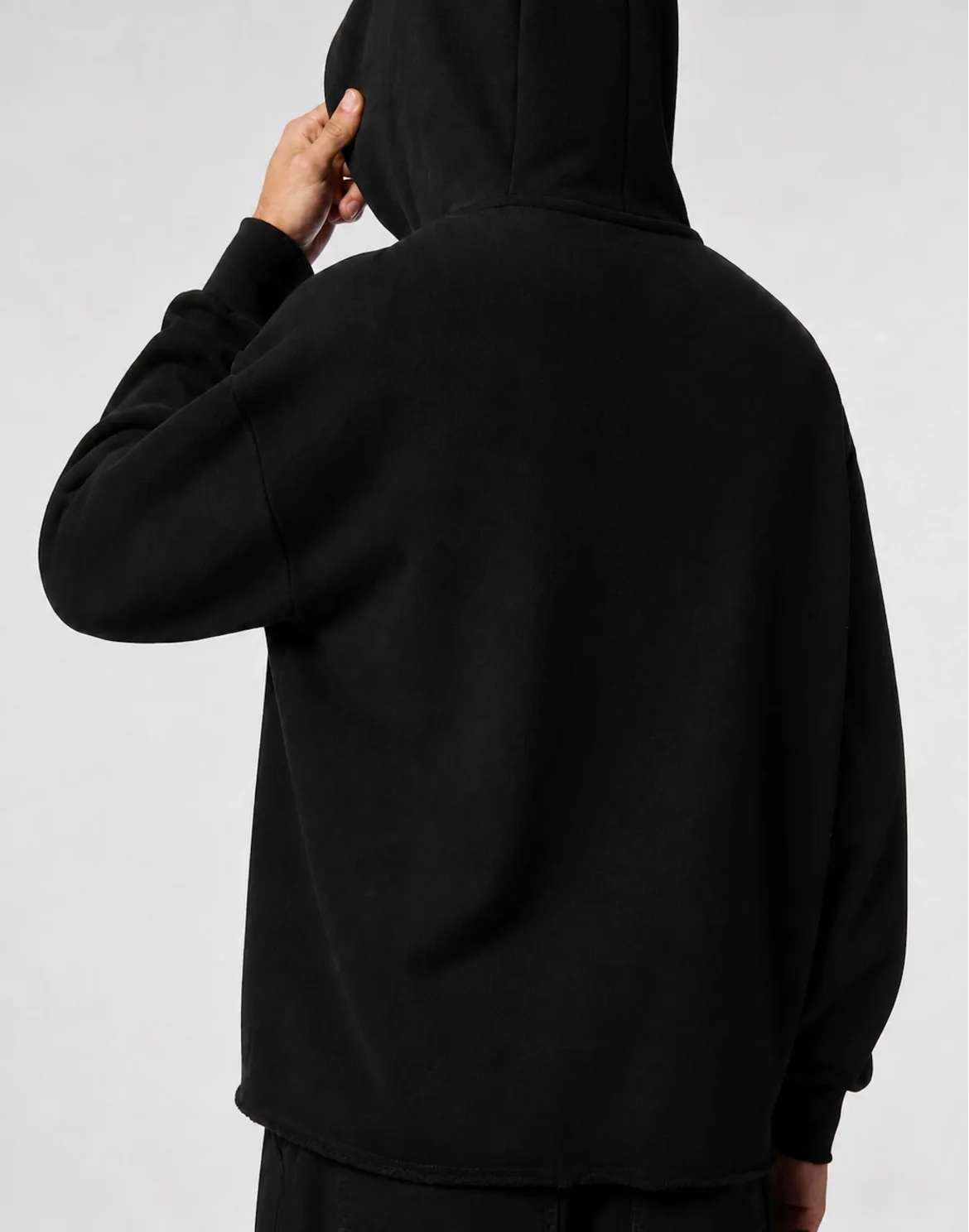 Jersey Hoodie Raw Edge, цвет: Черный