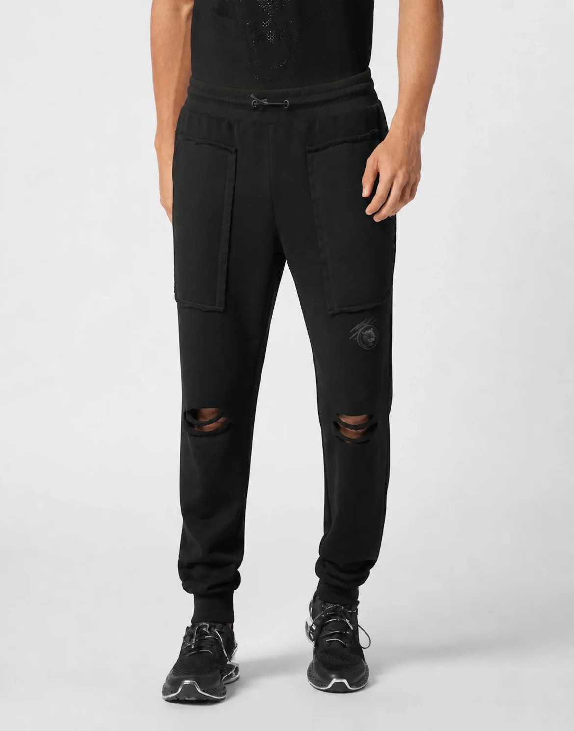 Destroyed Jogging Pants Raw Edge, цвет: Черный