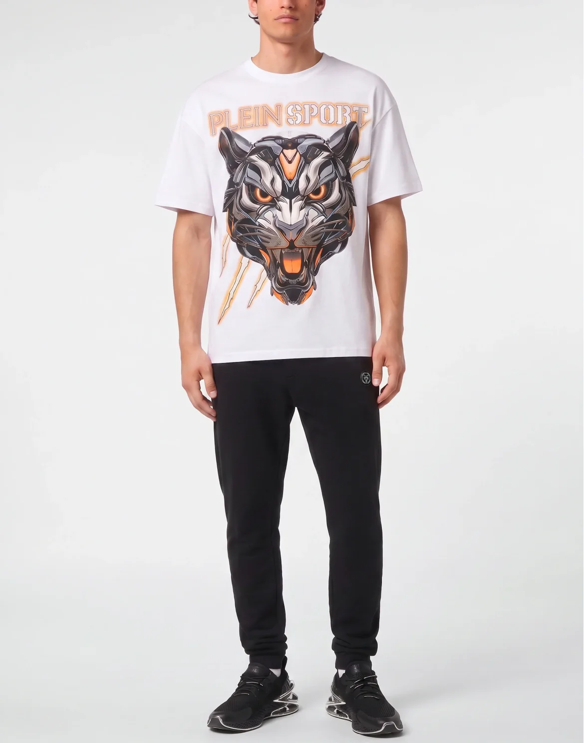 Round Neck T-Shirt Fluo Tiger, цвет: Белый