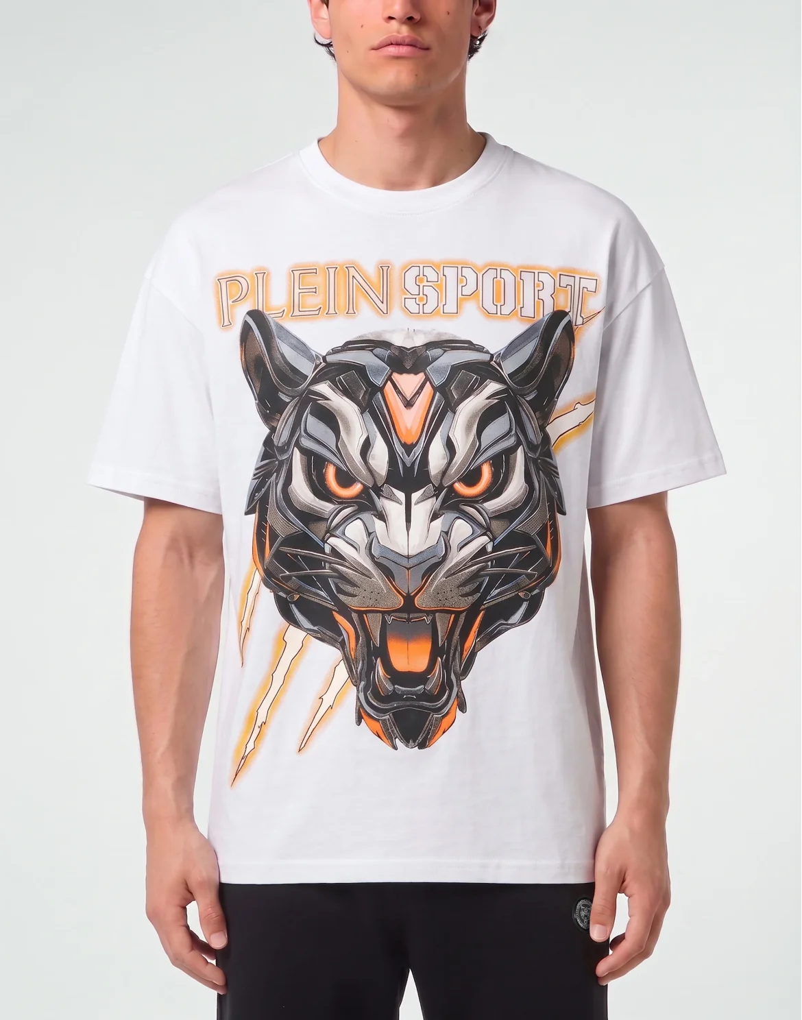 Round Neck T-Shirt Fluo Tiger, цвет: Белый