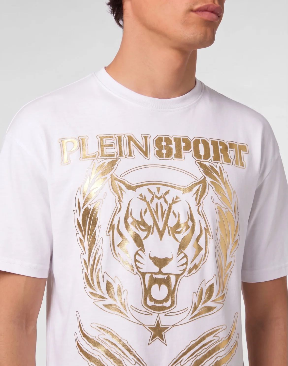 Round Neck T-Shirt Tiger Crest, цвет: Белый