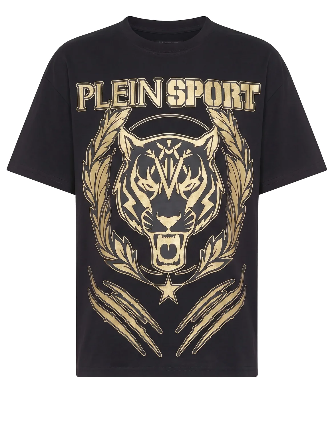 Round Neck T-Shirt Tiger Crest, цвет: Черный