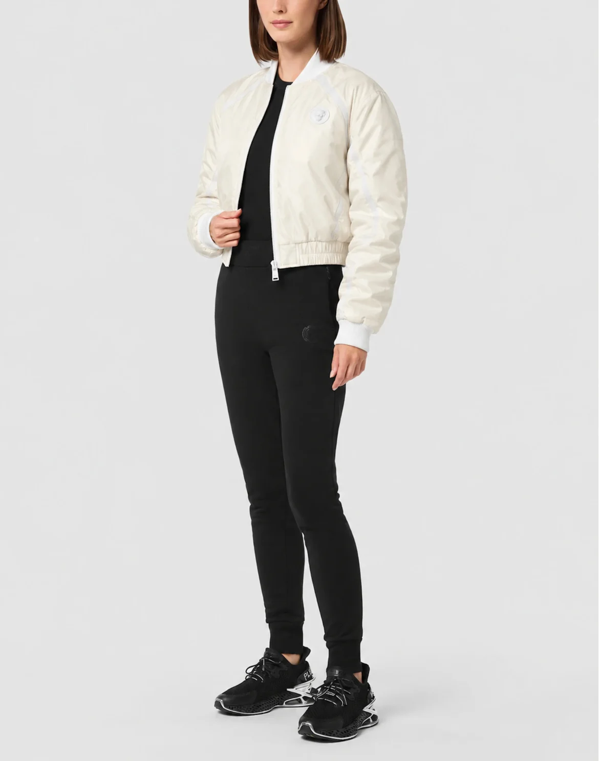 Shiny Nylon Bomber, цвет: Бежевый