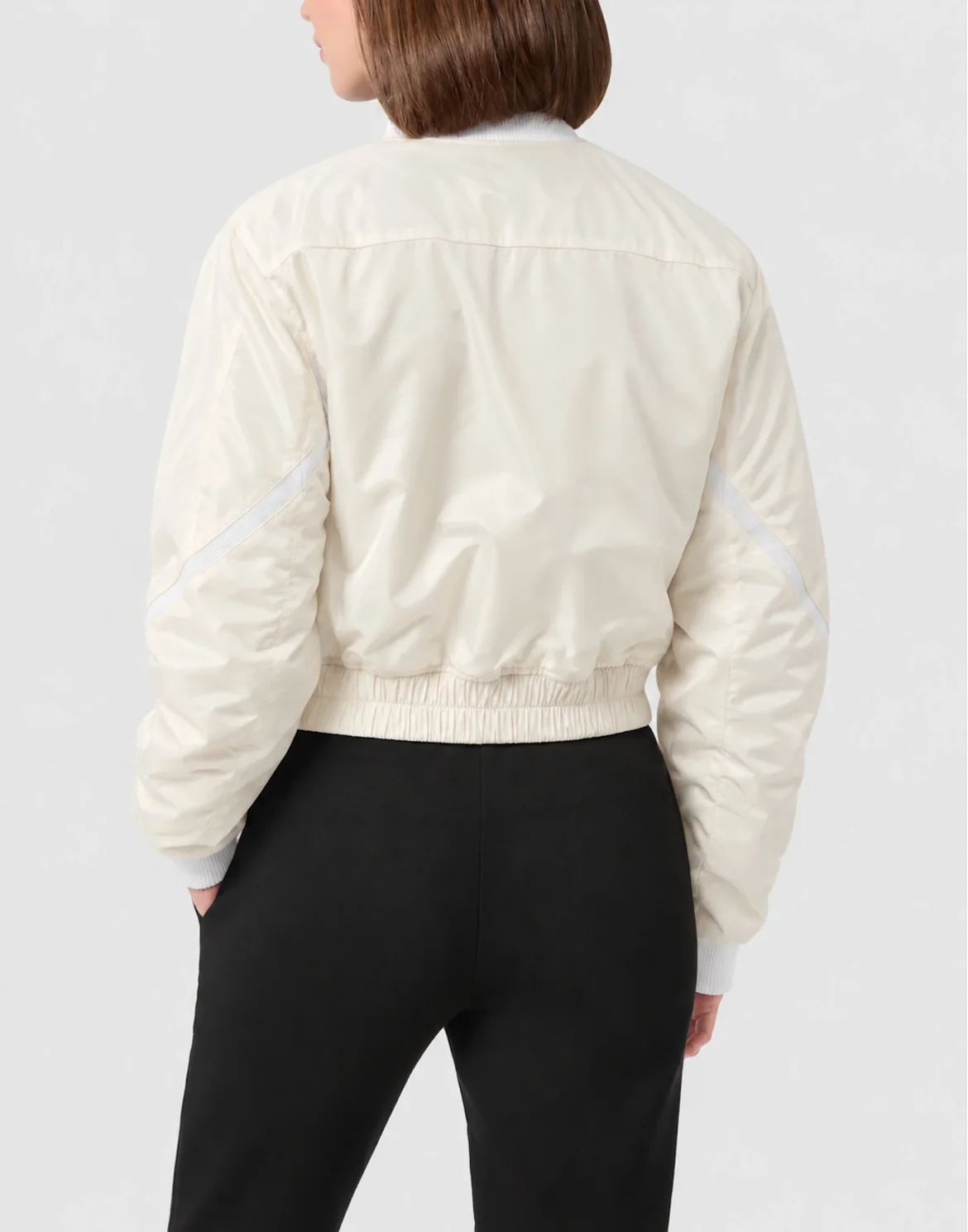 Shiny Nylon Bomber, цвет: Бежевый