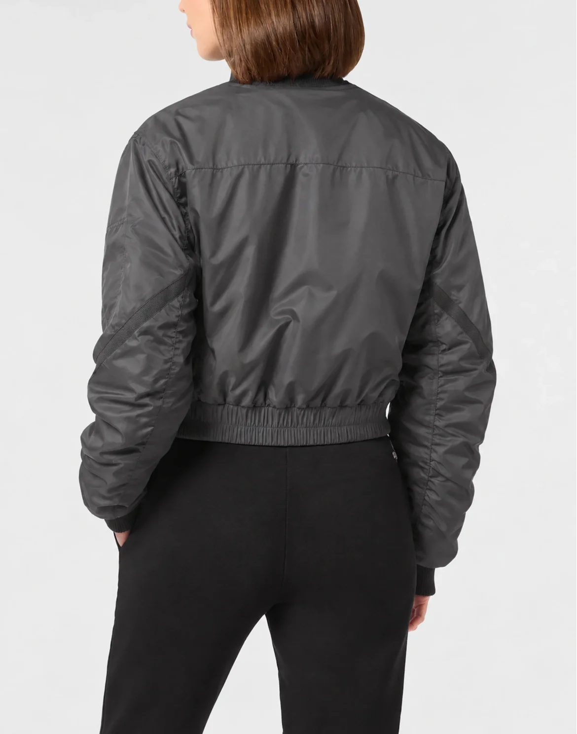 Shiny Nylon Bomber, цвет: Черный