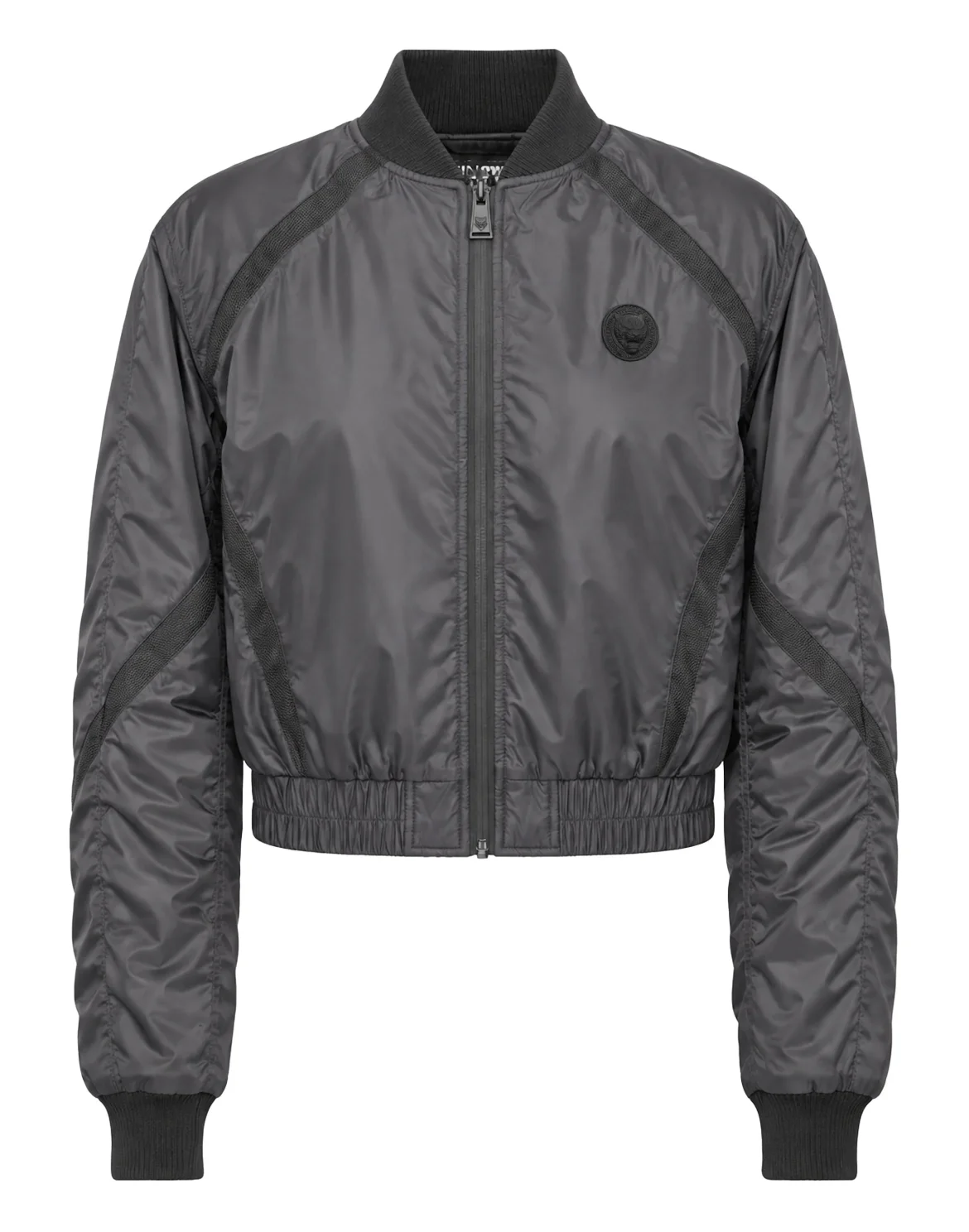 Shiny Nylon Bomber, цвет: Черный