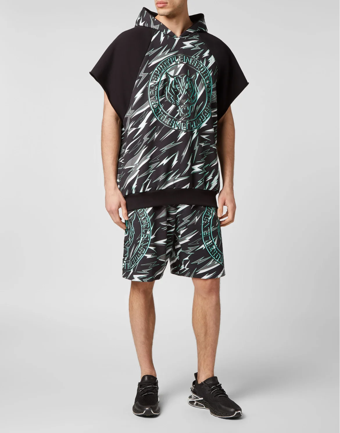 Sleeveless Hoodie Sweatshirt Tiger, цвет: Черный