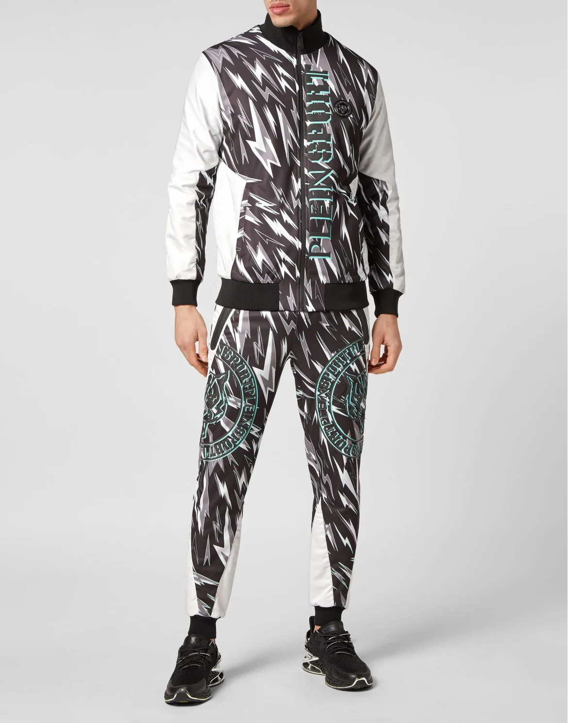 Jogging Tracksuit:Top/Trousers Tiger, цвет: Черный