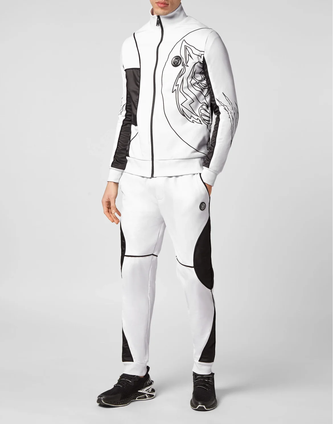 Jogging Tracksuit:Top/Trousers Tiger, цвет: Черный